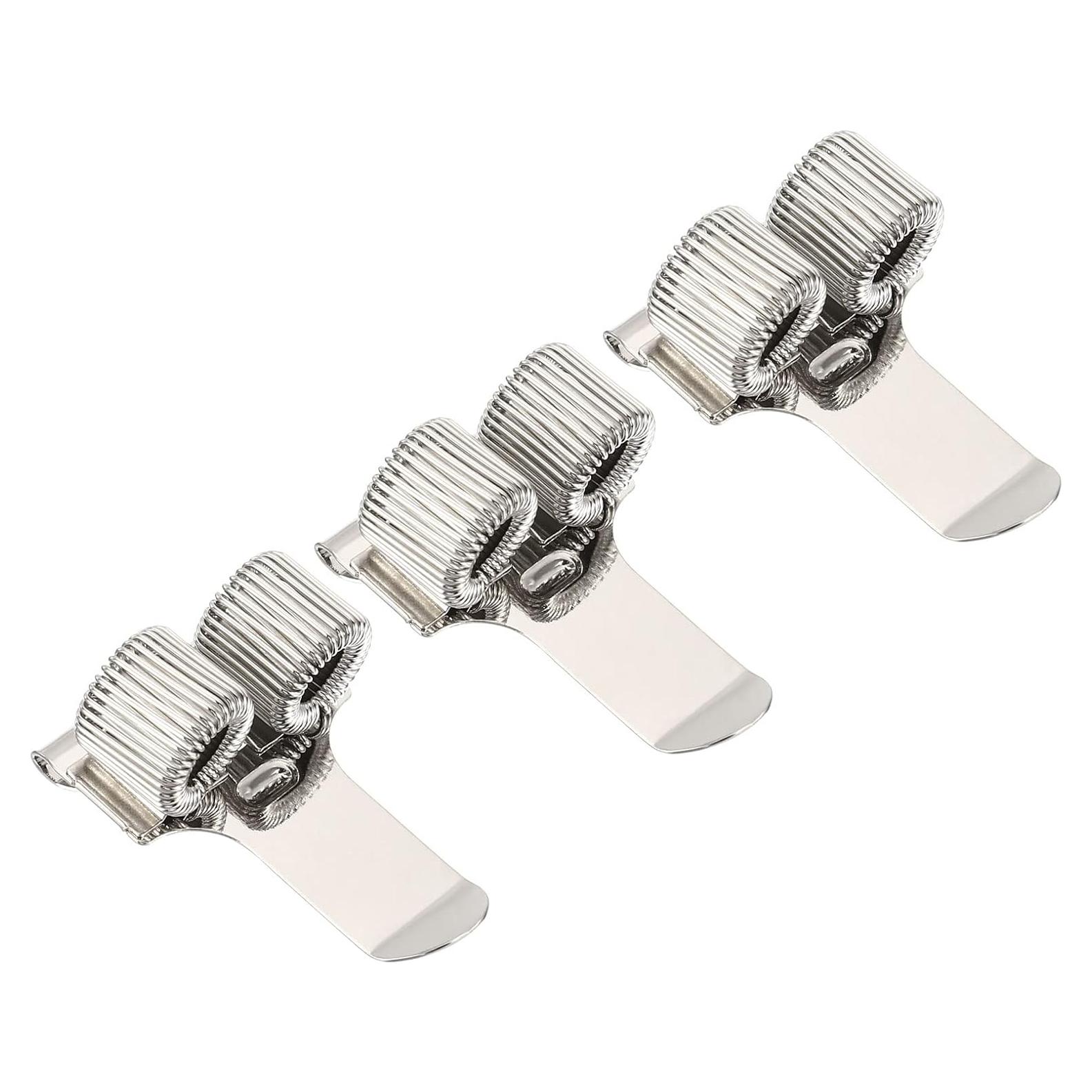Portapenas metálico PATIKIL 3Pcs clips organizadores plata
