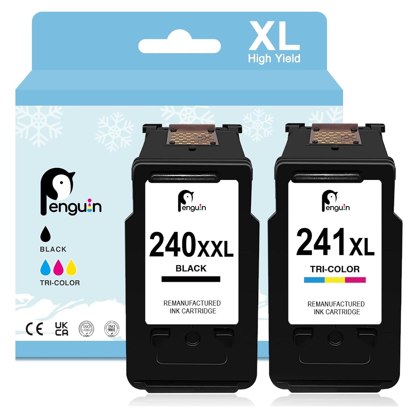 Cartuchos de Tinta Reacondicionados Pingüino 240XL 241XL para Canon