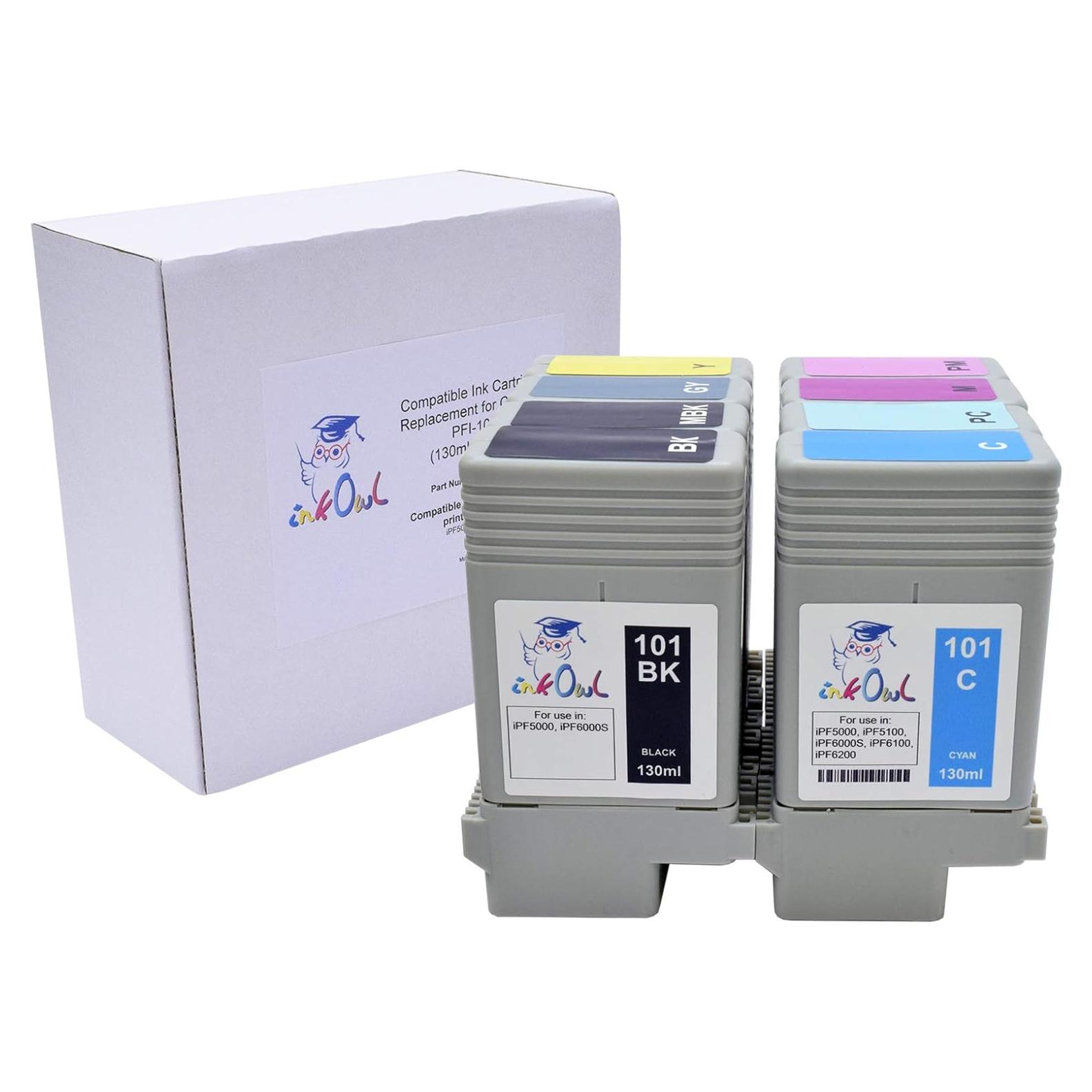 Cartucho de tinta InkOwl PFI-101 para Canon iPF5000/6000S 8-Pack