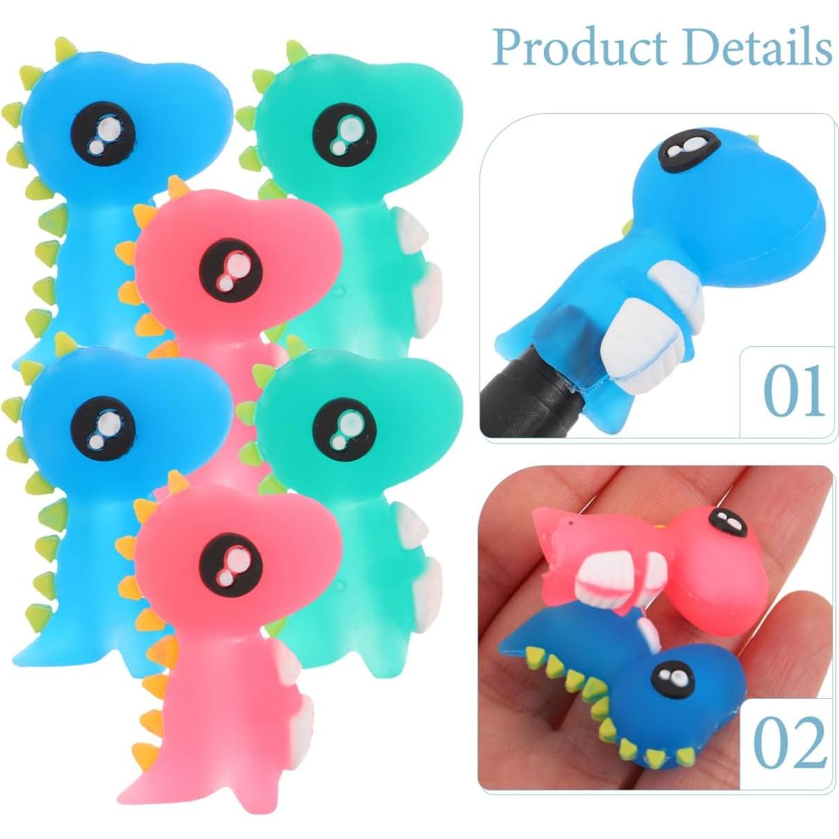 12 Toppers de Lápiz de Dinosaurio LALAFINA - Silicona Suave