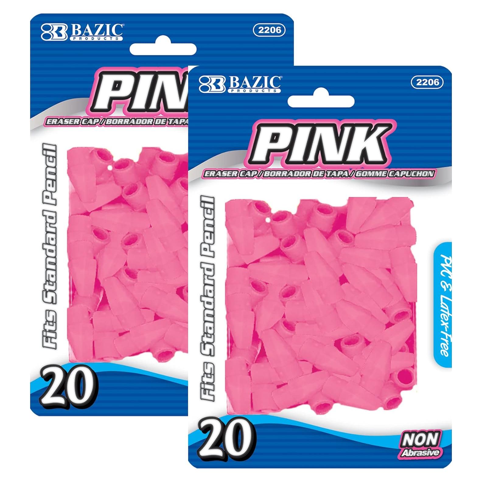 Borradores de Lápiz BAZIC 2-Paquete Flecha Rosa Sin Látex