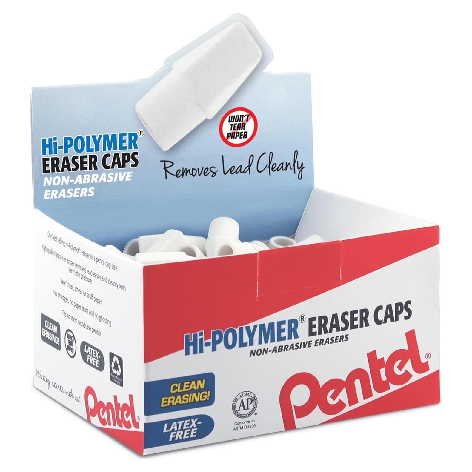 Tapas de Borrador Hi-Polymer Pentel ZEH-02, Caja 144 Unidades