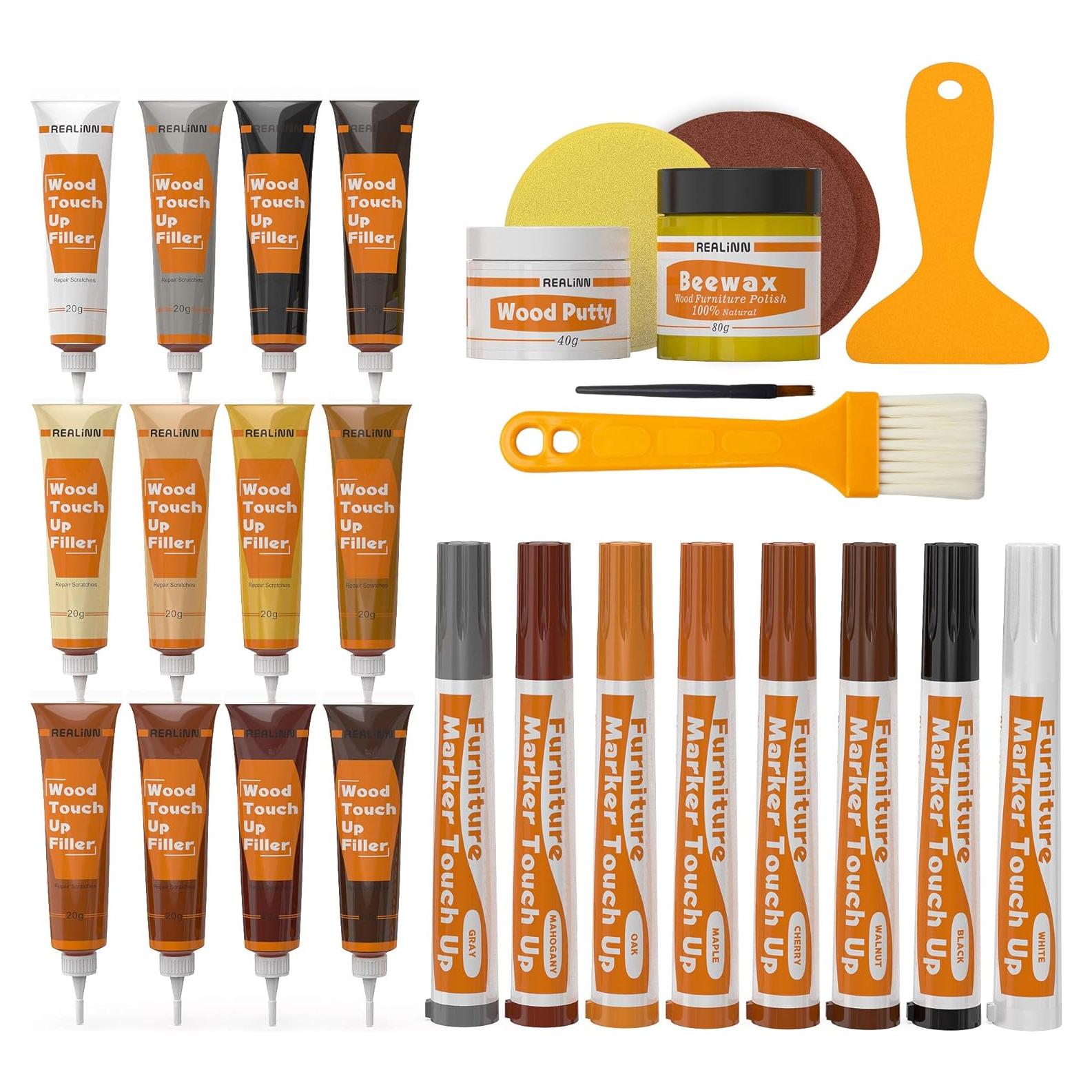 Kit de Reparación de Muebles de Madera REALINN - 28 Piezas