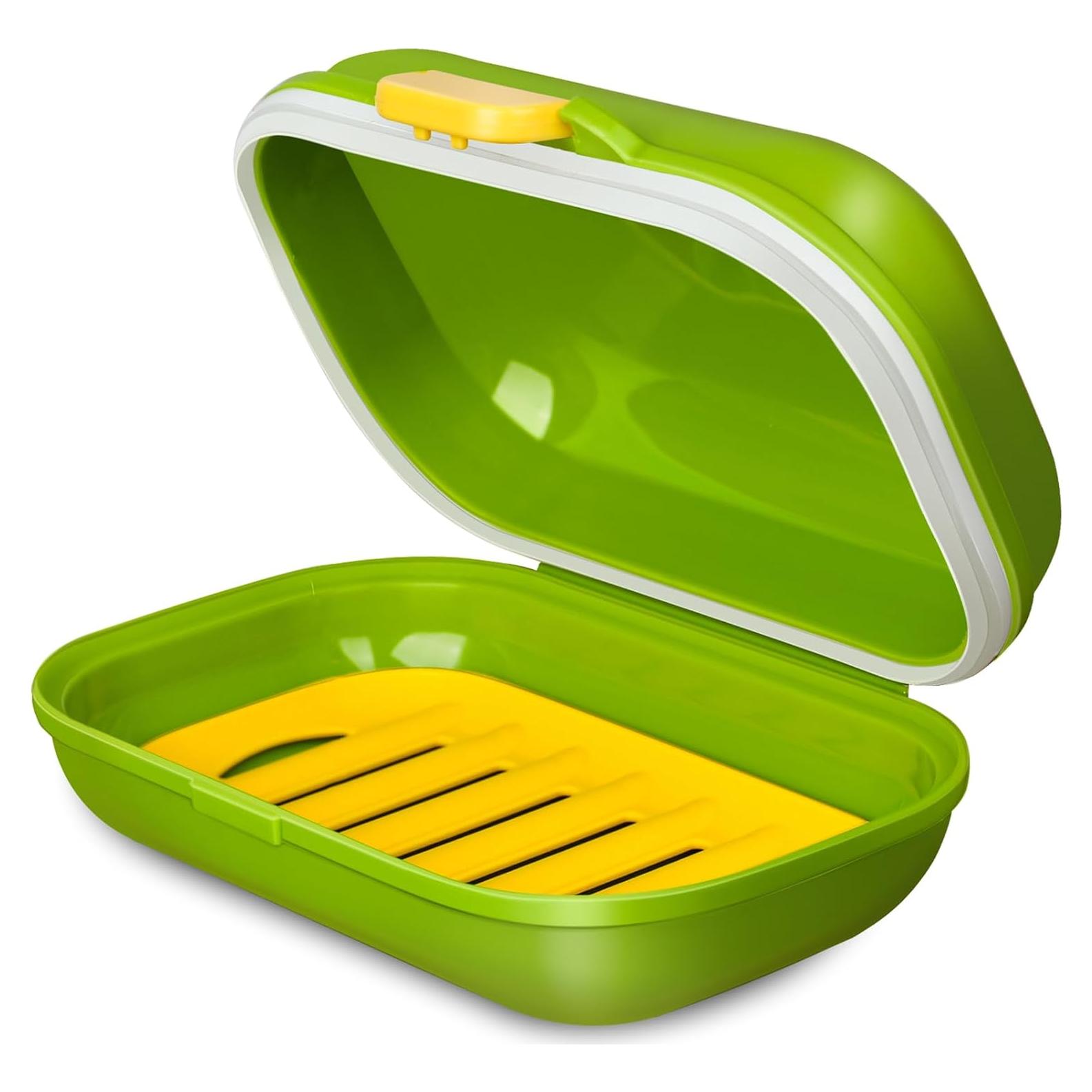 Estuche de Jabón de Viaje PEISAINOX Verde a Prueba de Fugas