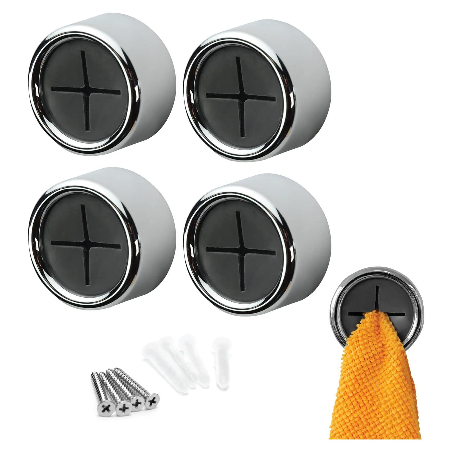 Ganchos Adhesivos Redondos S&T INC. para Toallas - Paquete de 4