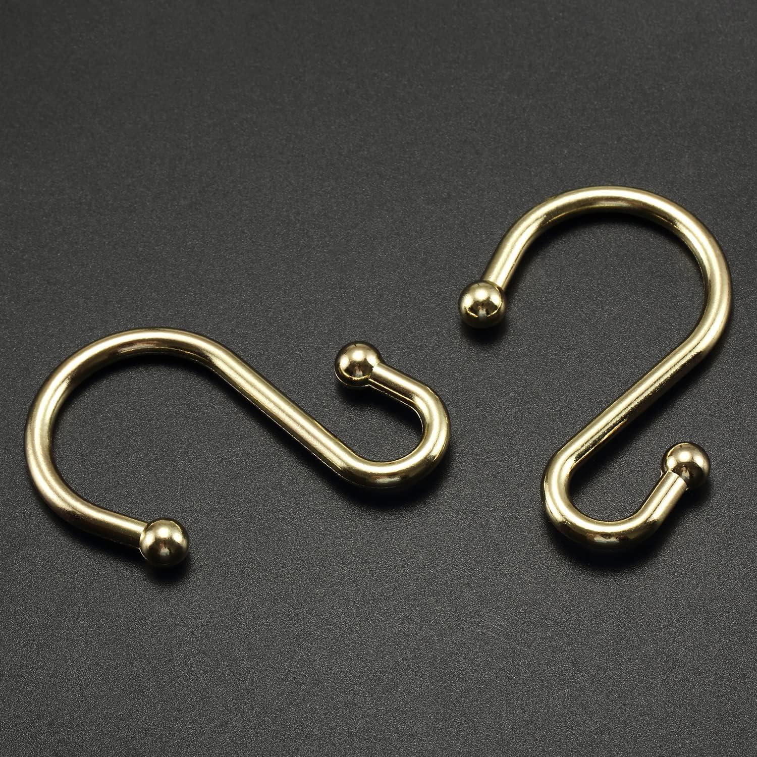 Anillas para Cortinas de Ducha Doradas CHICTIE - Juego de 12 Ganchos de Metal