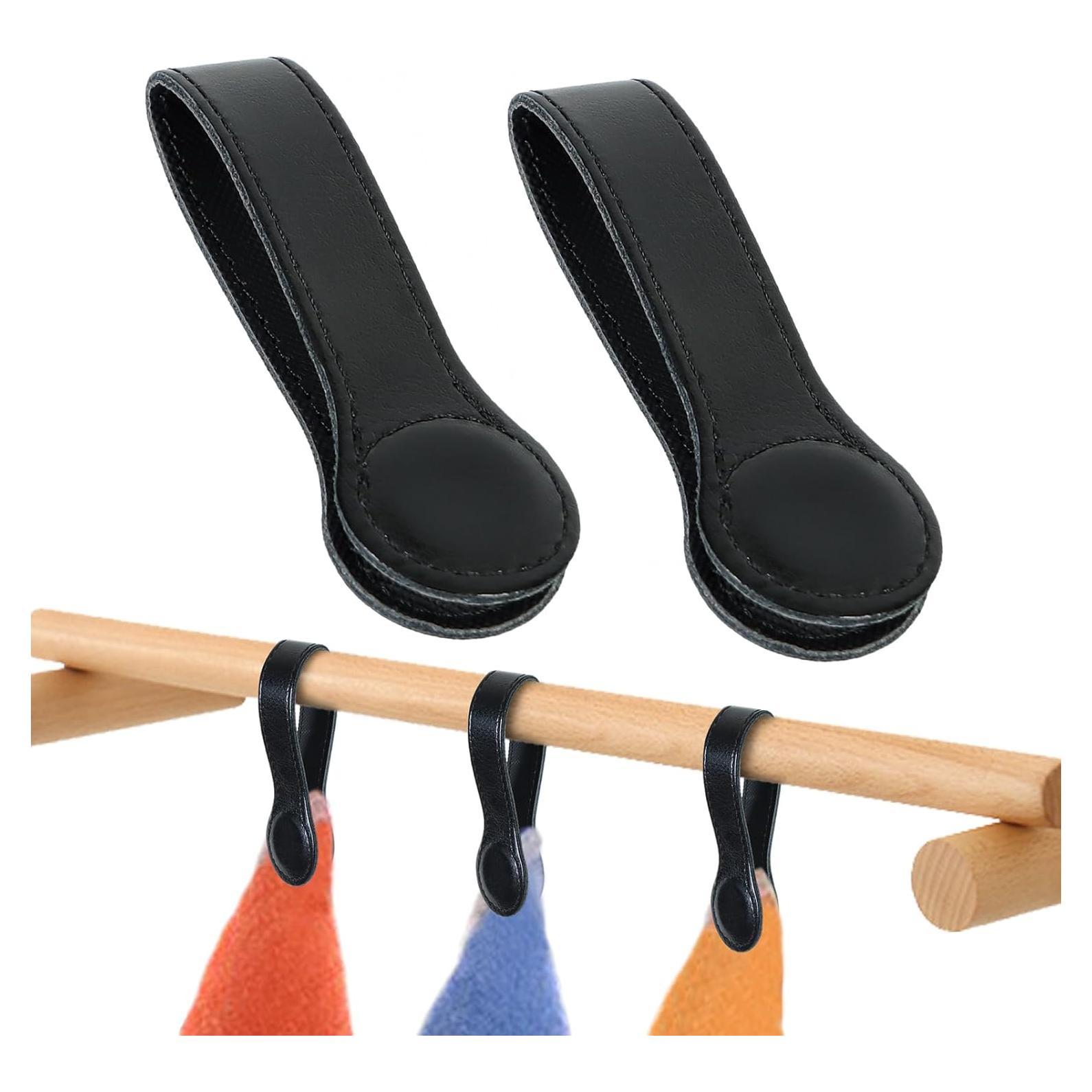 Clip de Toalla Magnético Sozize de Cuero Negro - 2 Unidades