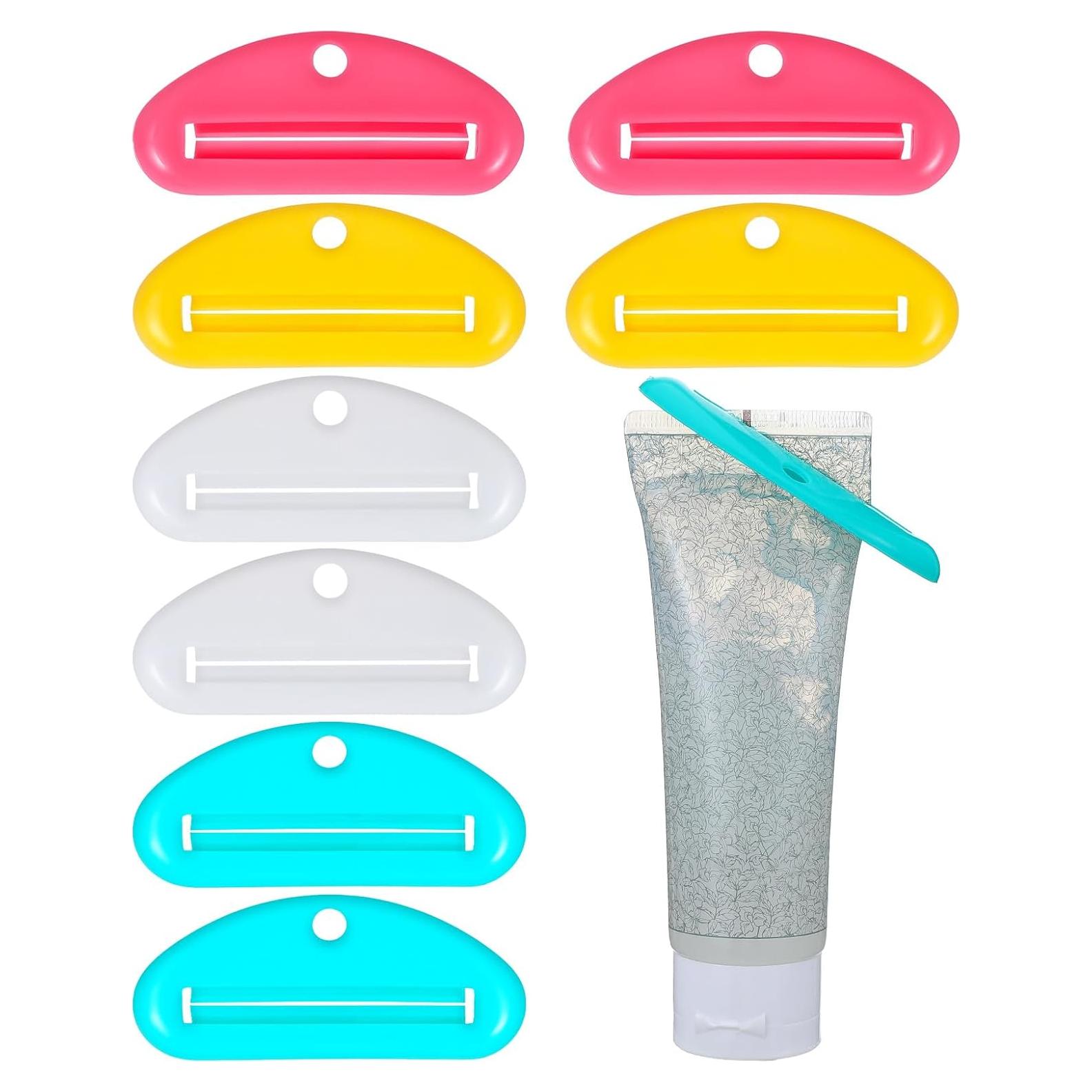 Set de 8 Exprimidores de Pasta de Dientes Coloridos - Polietileno