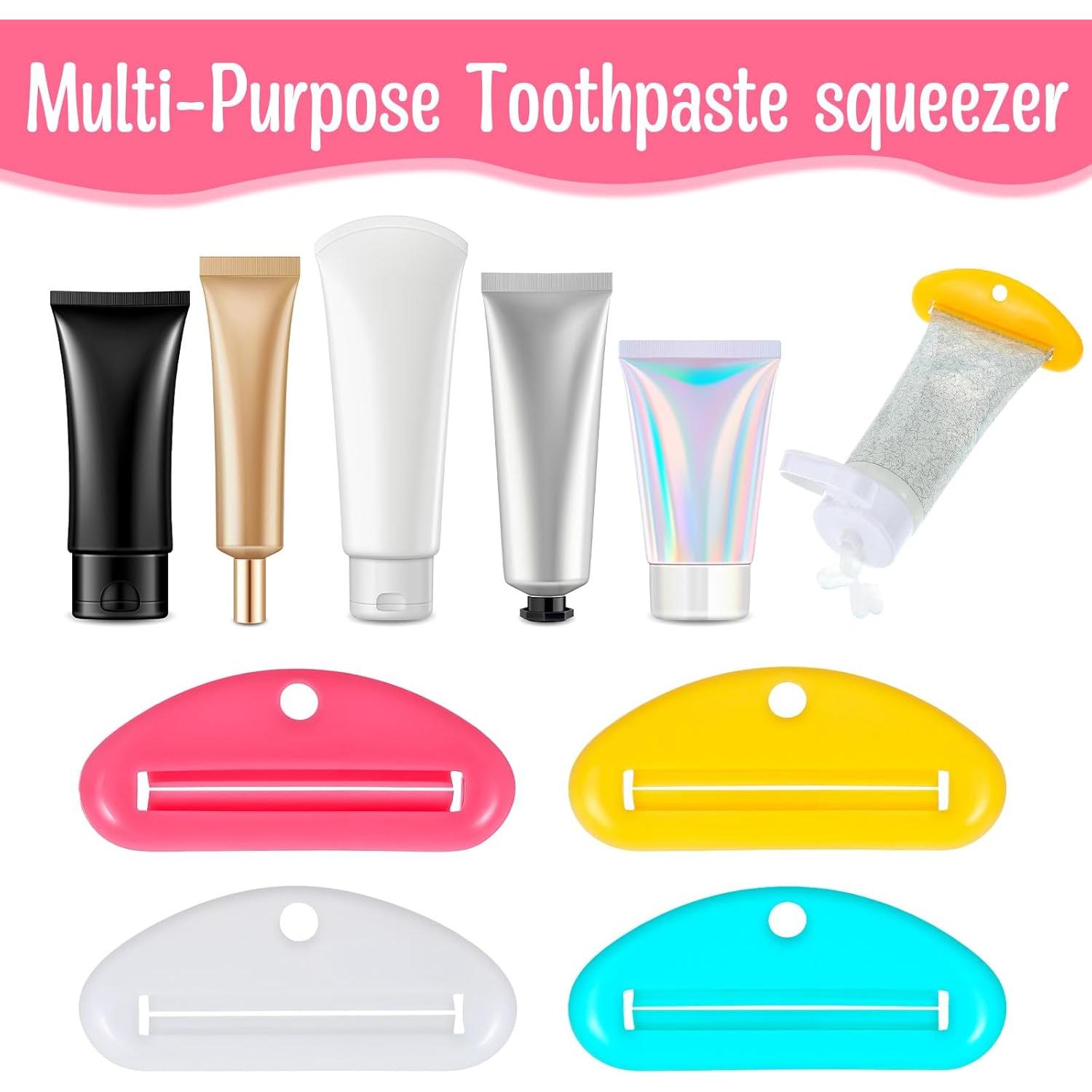 Set de 8 Exprimidores de Pasta de Dientes Coloridos - Polietileno