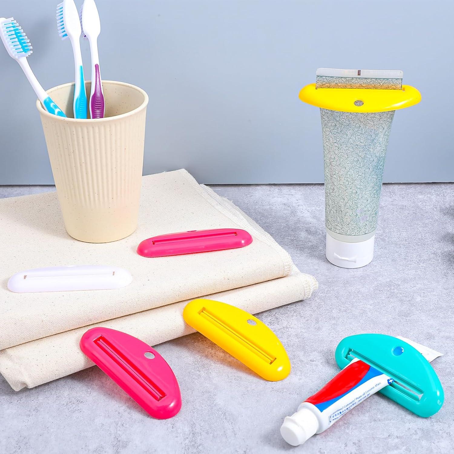 Set de 8 Exprimidores de Pasta de Dientes Coloridos - Polietileno