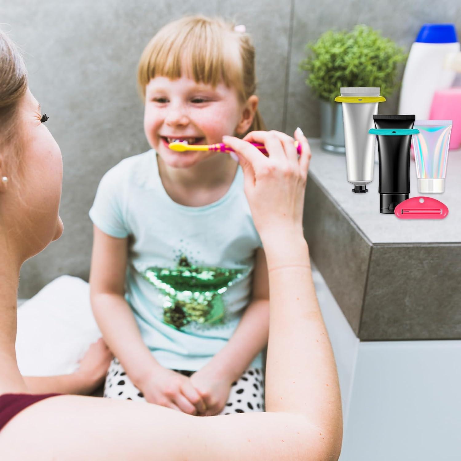 Set de 8 Exprimidores de Pasta de Dientes Coloridos - Polietileno