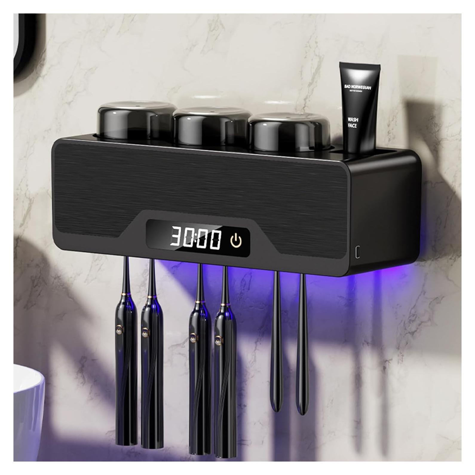 Soporte para Cepillos de Dientes Wekity con Secado y Limpieza