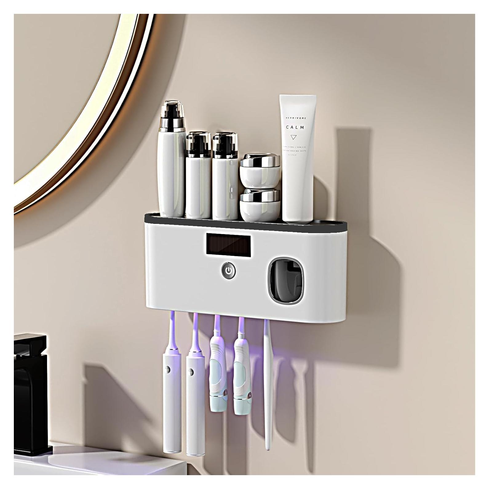 Soporte para Cepillos de Dientes Wekity con Carga Solar y Dispensador