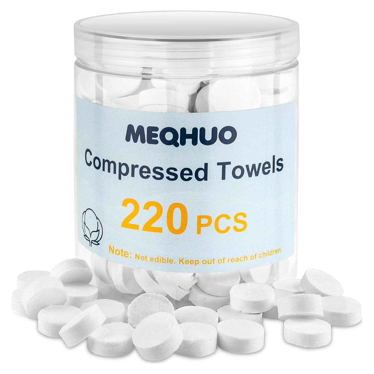 220 Toallas Comprimidas Desechables MEQHUO para Viajes