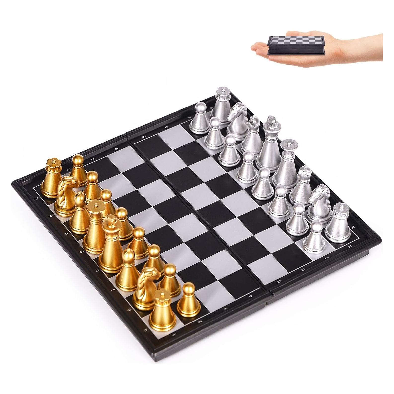 Juego de Ajedrez Magnético KICTERO Mini 12.7 cm Plegable