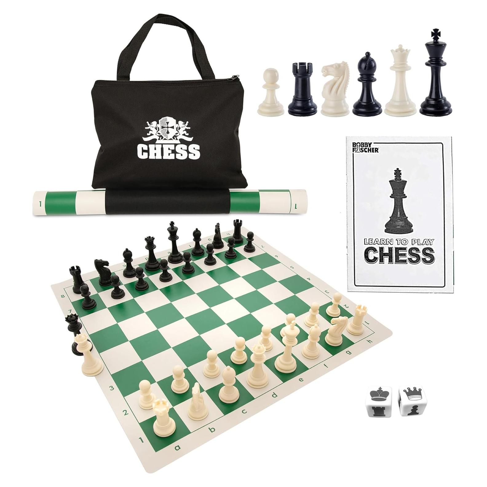 Juego de Ajedrez WE Games Torneo 34 Piezas con Tablero Plegable