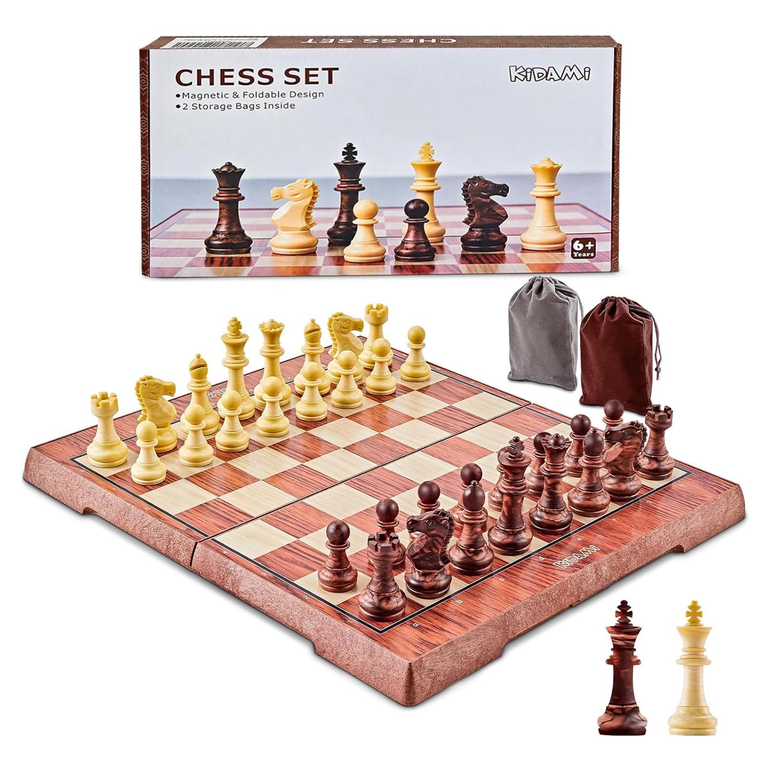 Juego de Ajedrez Magnético de Viaje Kidami 30.48 cm Plegable