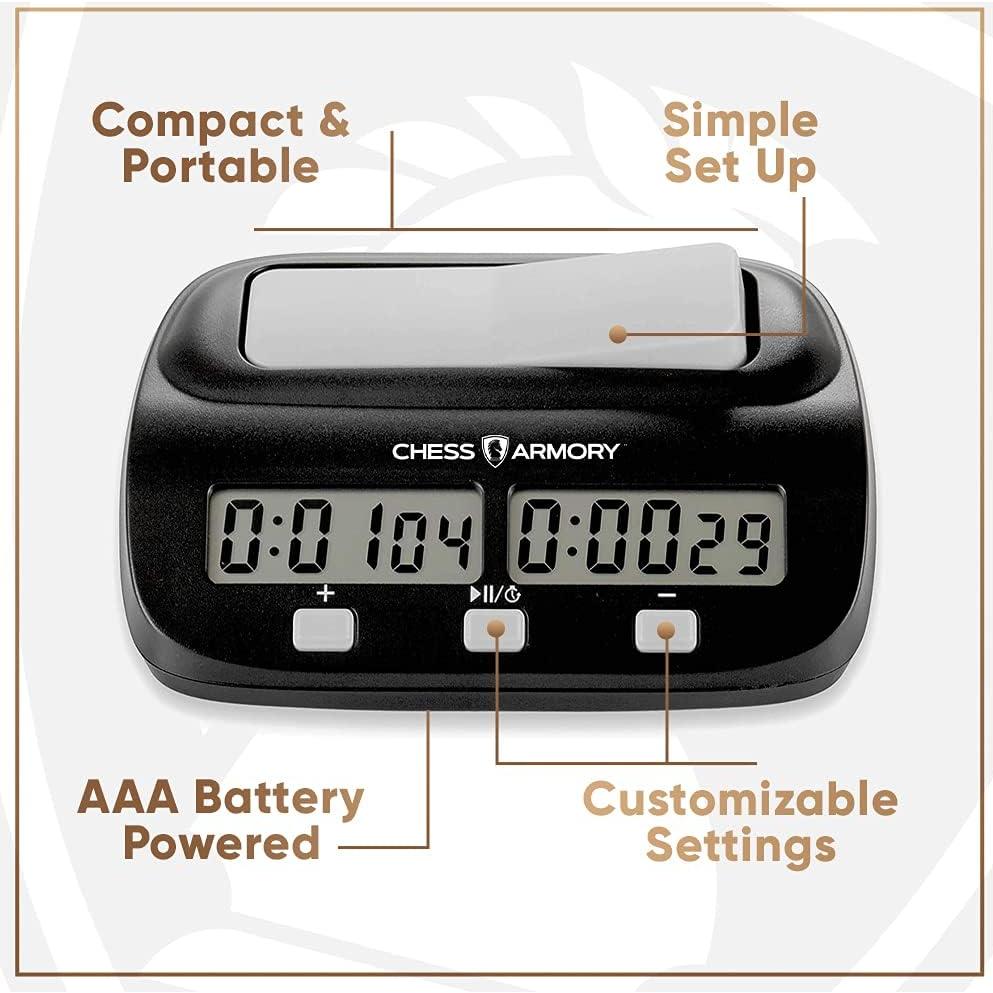 Reloj Digital de Ajedrez Chess Armory - Temporizador Portátil