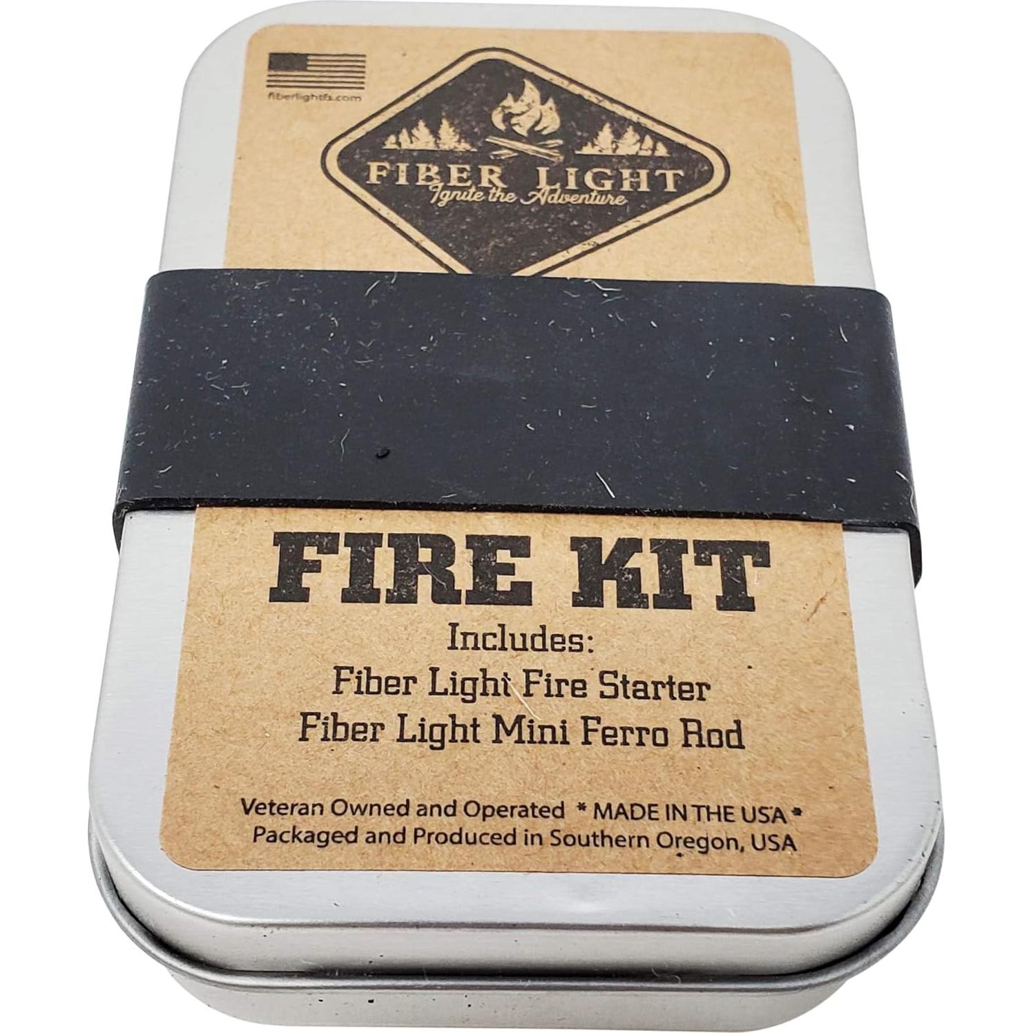 Kit de Fuego Fiber Light Mini - Iniciador de Madera y Varilla Ferro