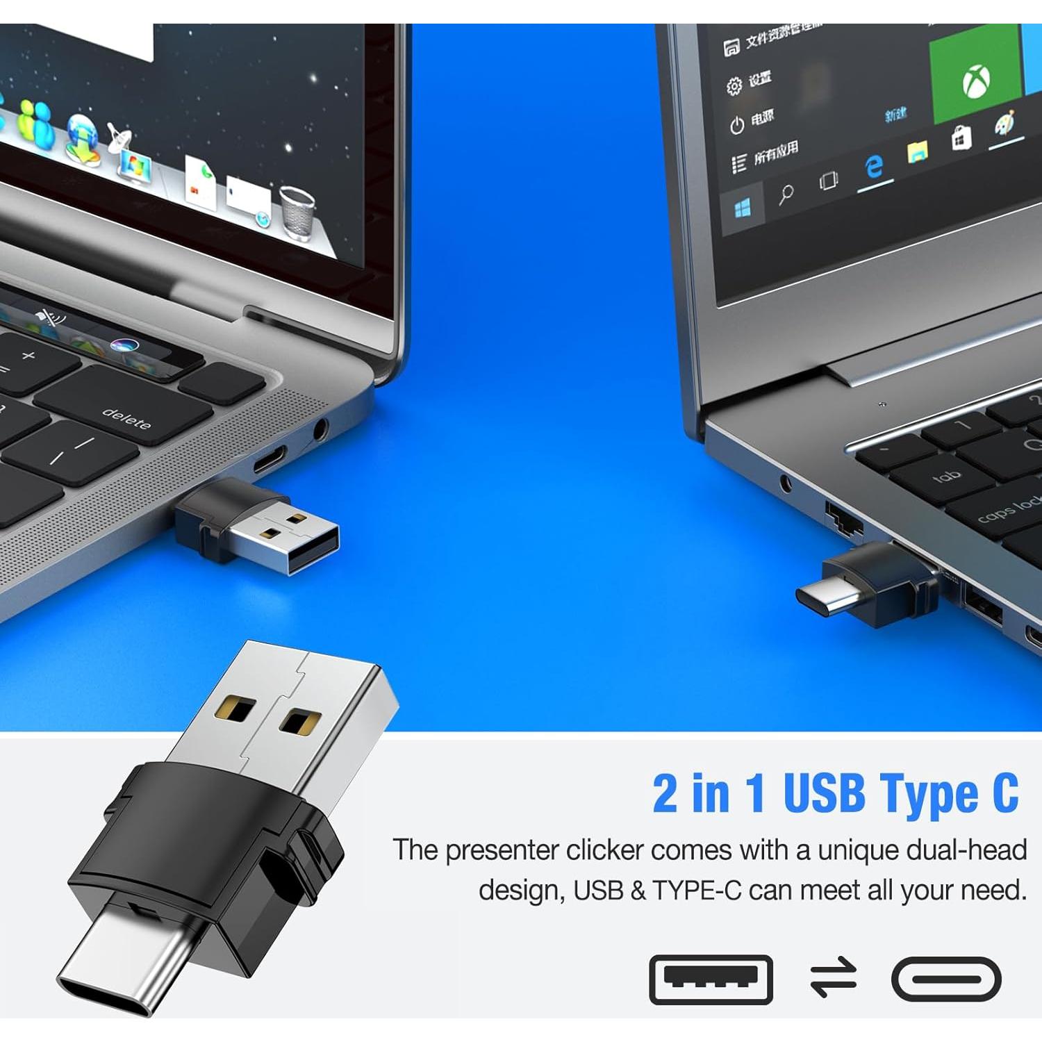 Controlador Inalámbrico de Presentación ELISWEEN E600 USB-C