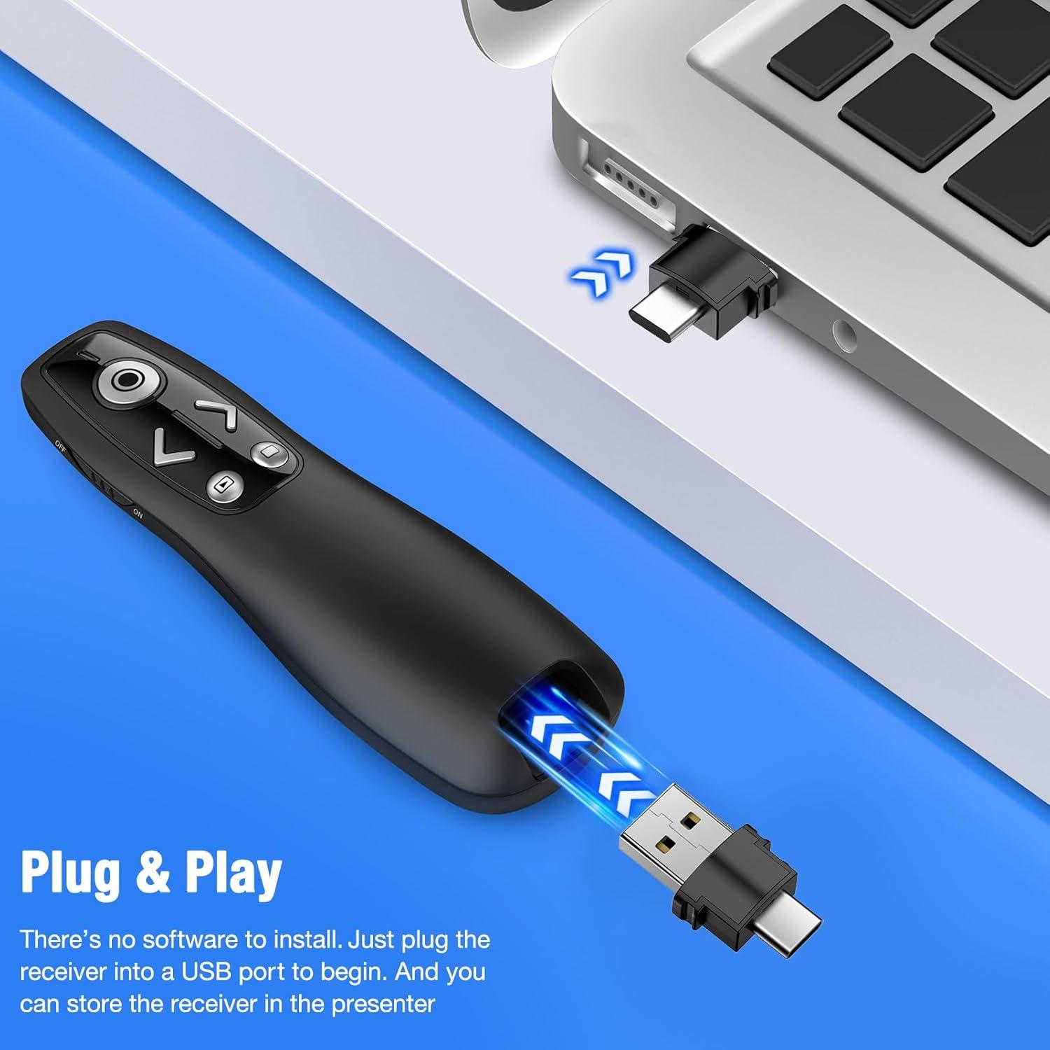 Controlador Inalámbrico de Presentación ELISWEEN E600 USB-C