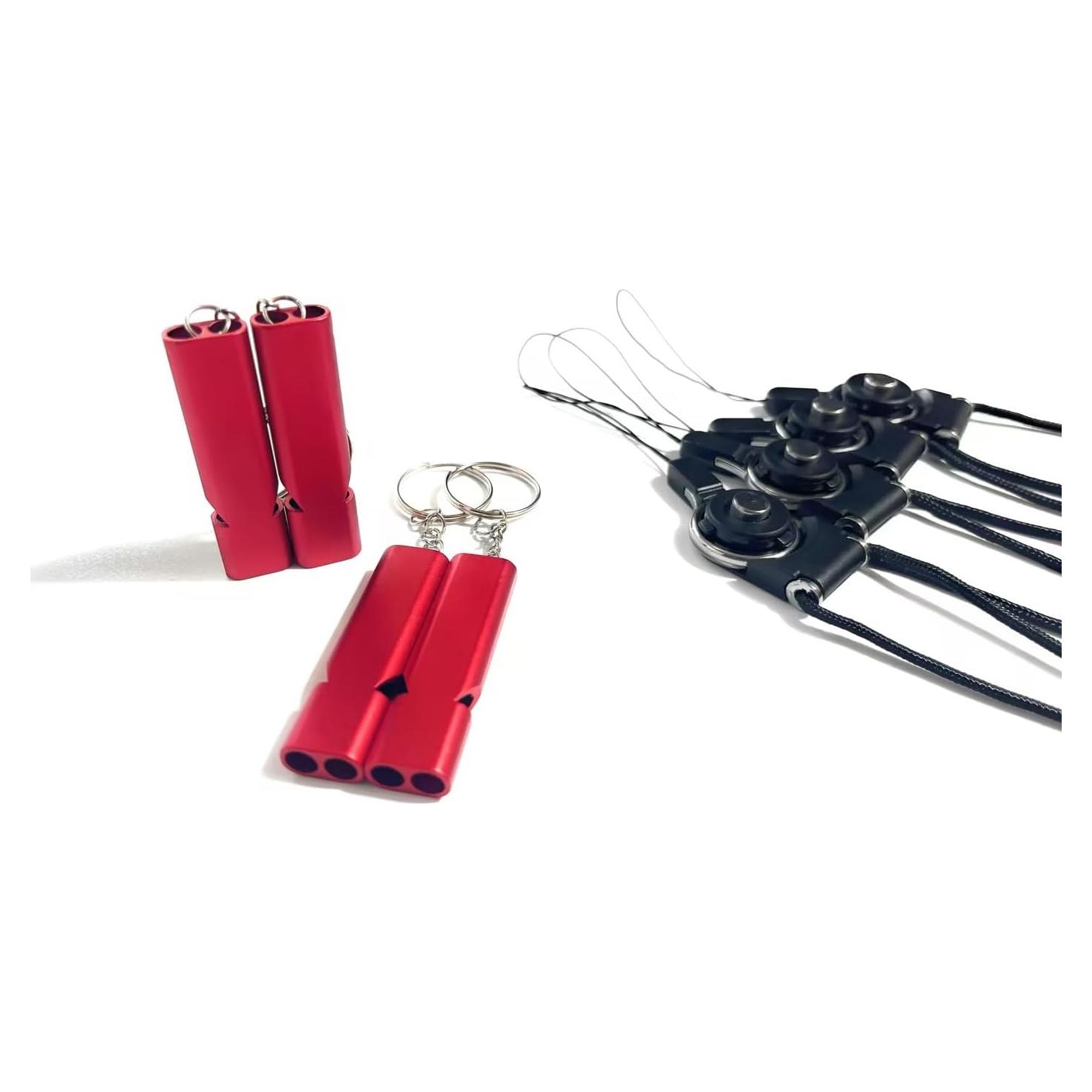 Paquete de 4 Silbatos de Emergencia Doble Tubo BSPIX 120dB