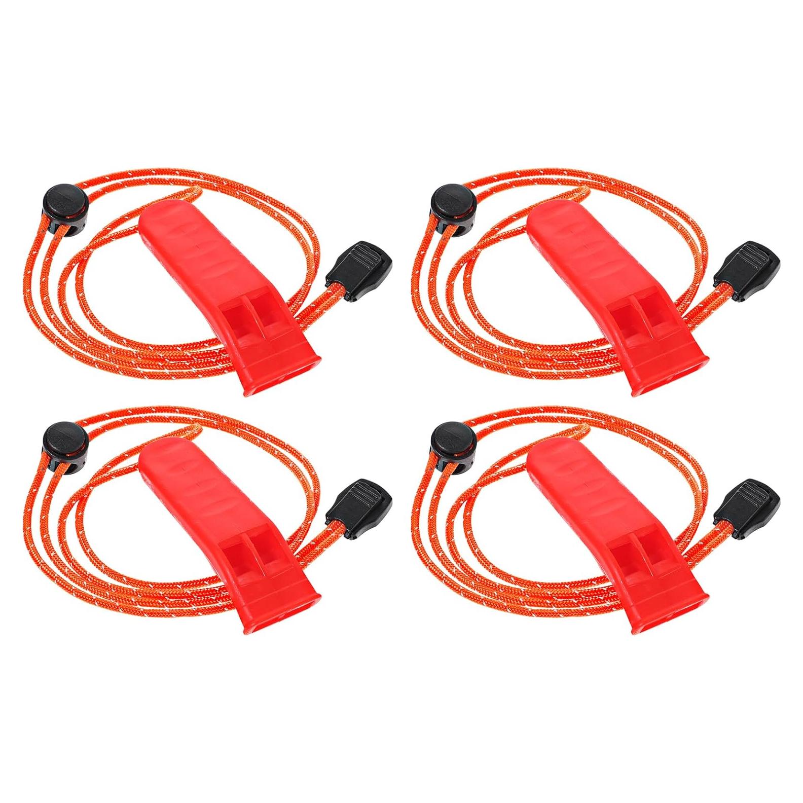 Silbatos de Emergencia JIEYAO 4 Pcs con Cordón Ajustable