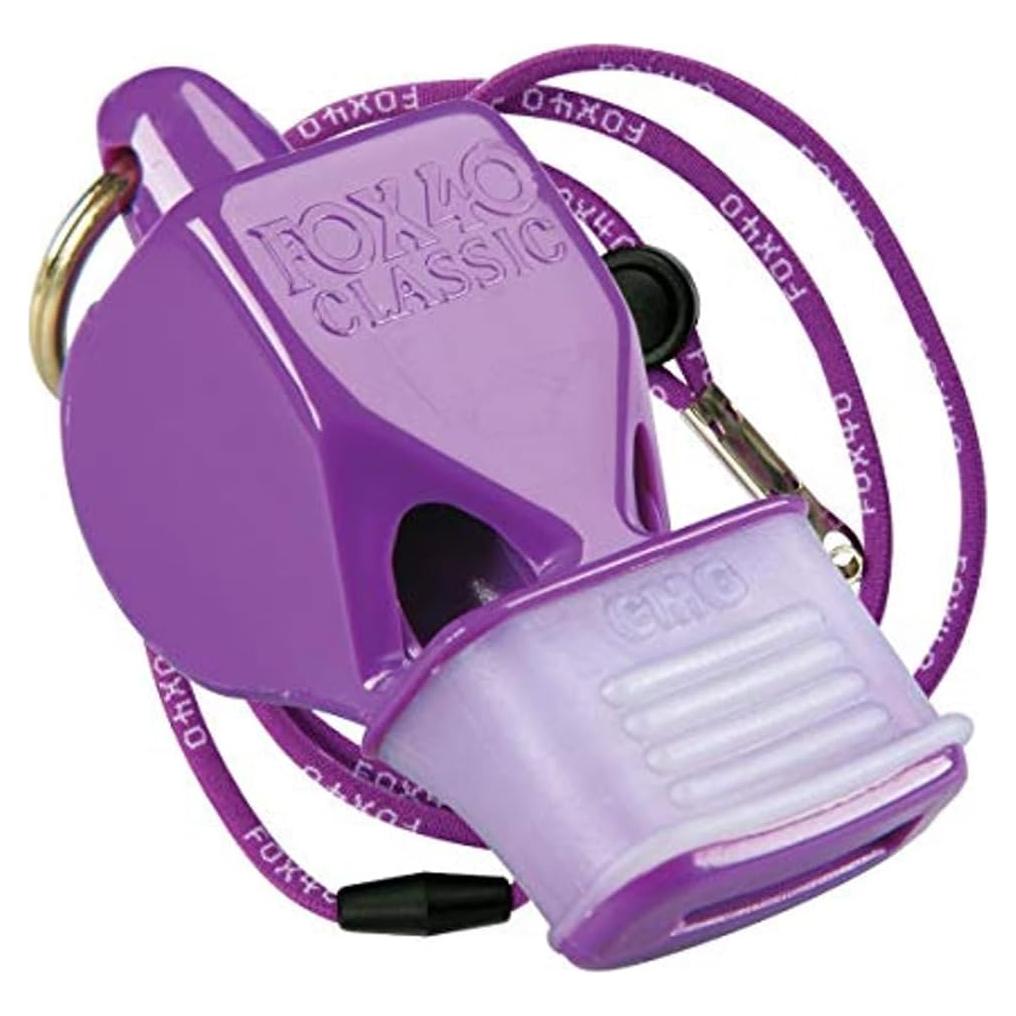 Silbato de Seguridad Fox 40 Classic CMG 115 dB Púrpura con Cordón