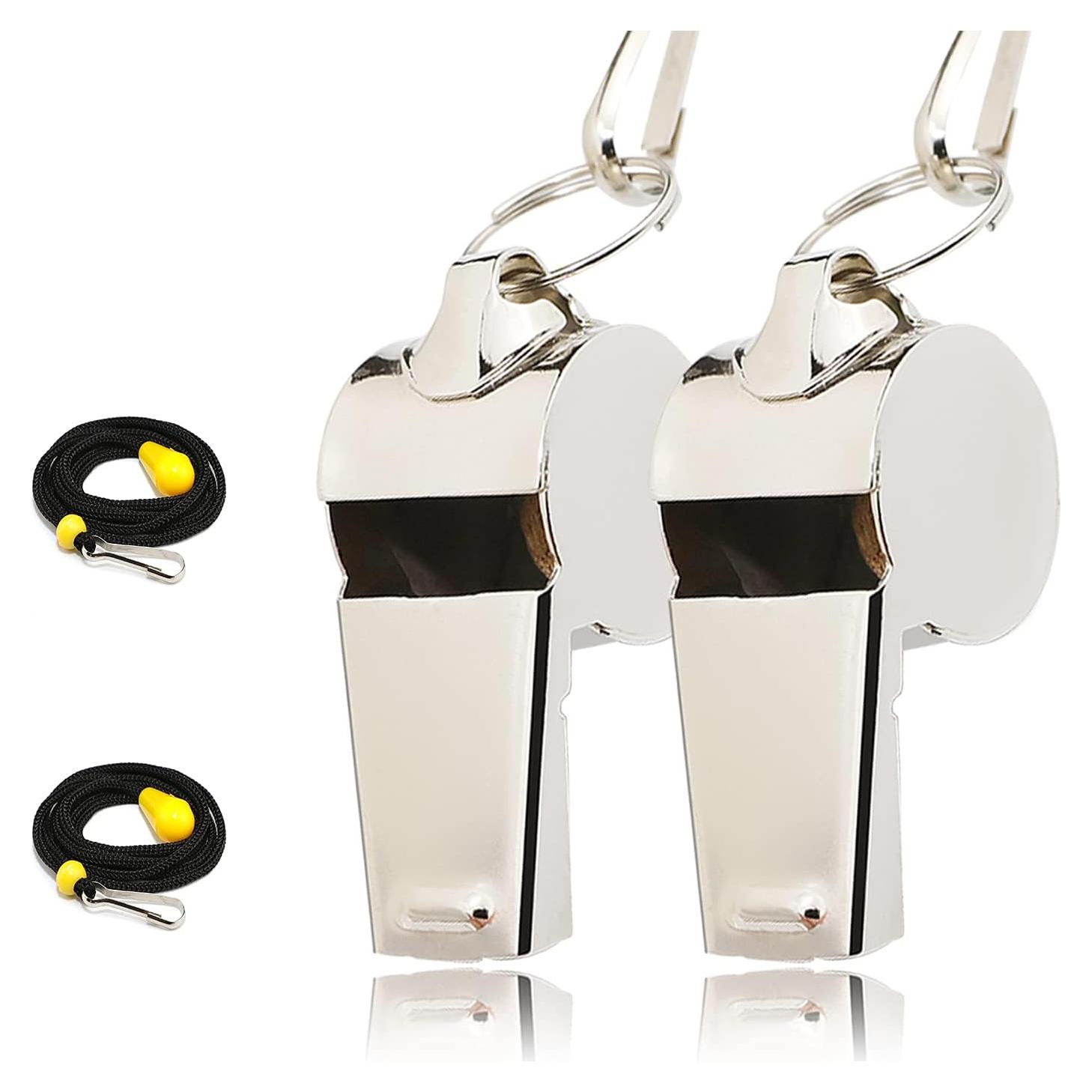 Silbato Deportivo AMBITIONJUMP de Metal con Cordón - 2 Paquetes