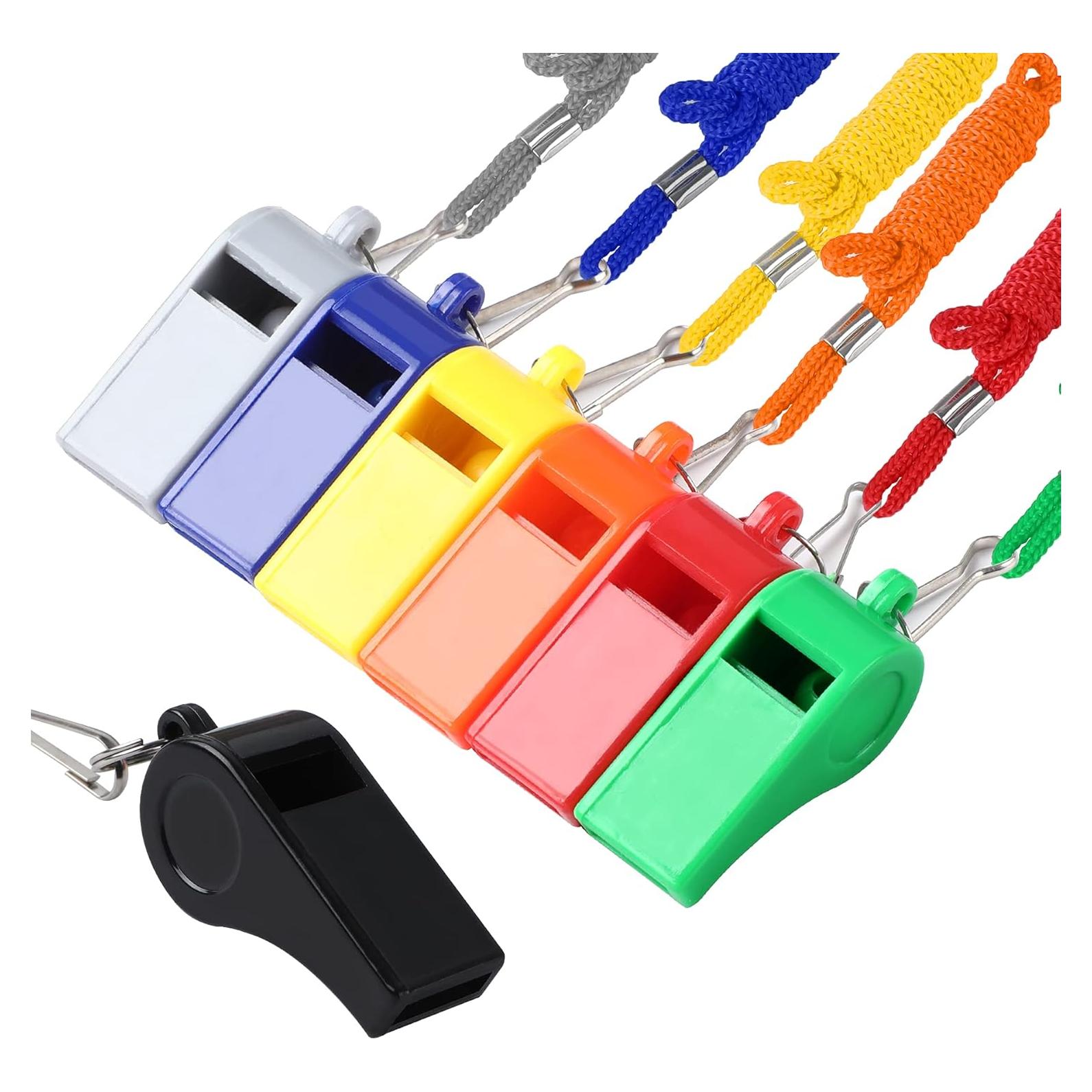 Silbatos Deportivos SANNIX 7 Piezas con Cordón Multicolor