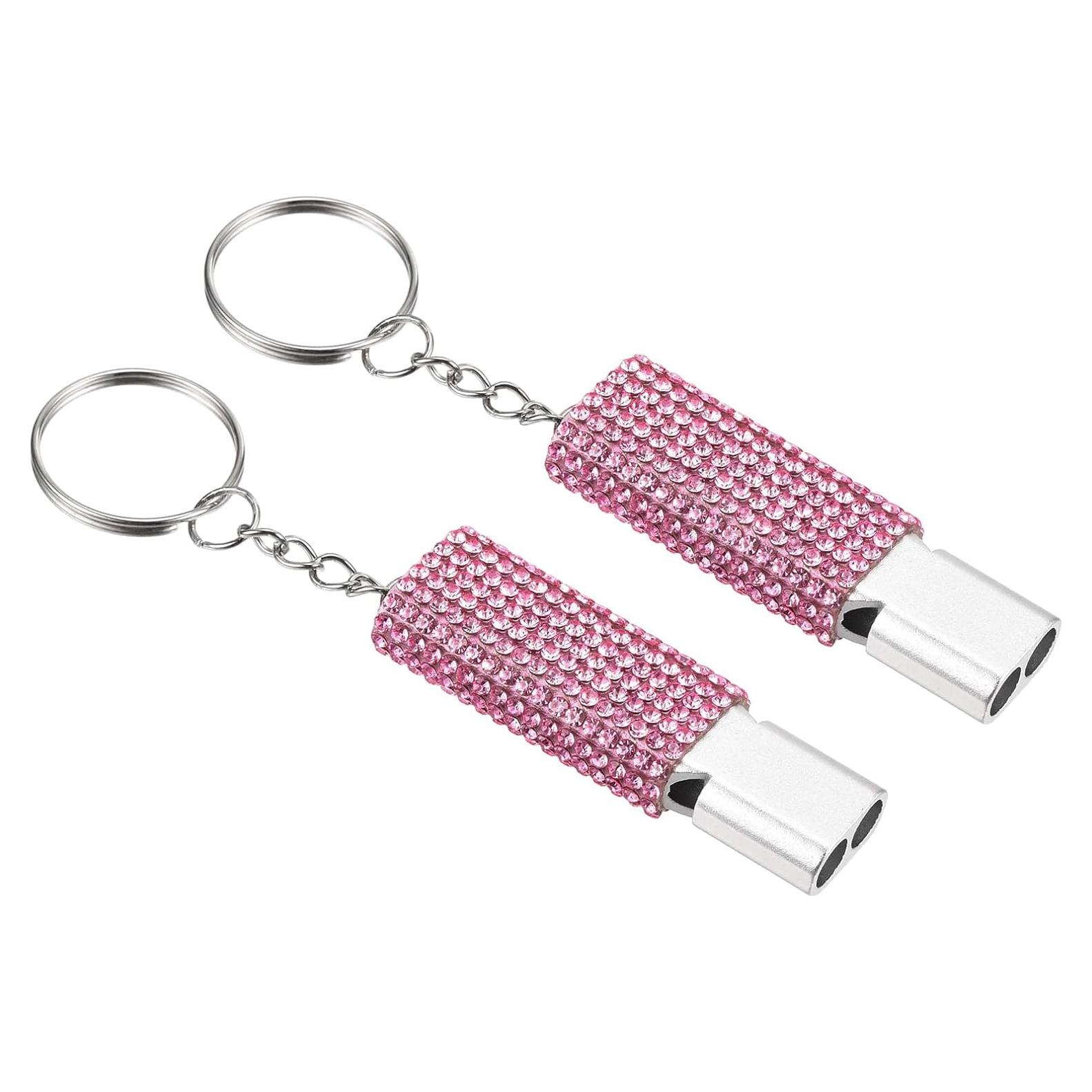 Silbato de Emergencia PATIKIL con Llavero Rosa 2 Pcs