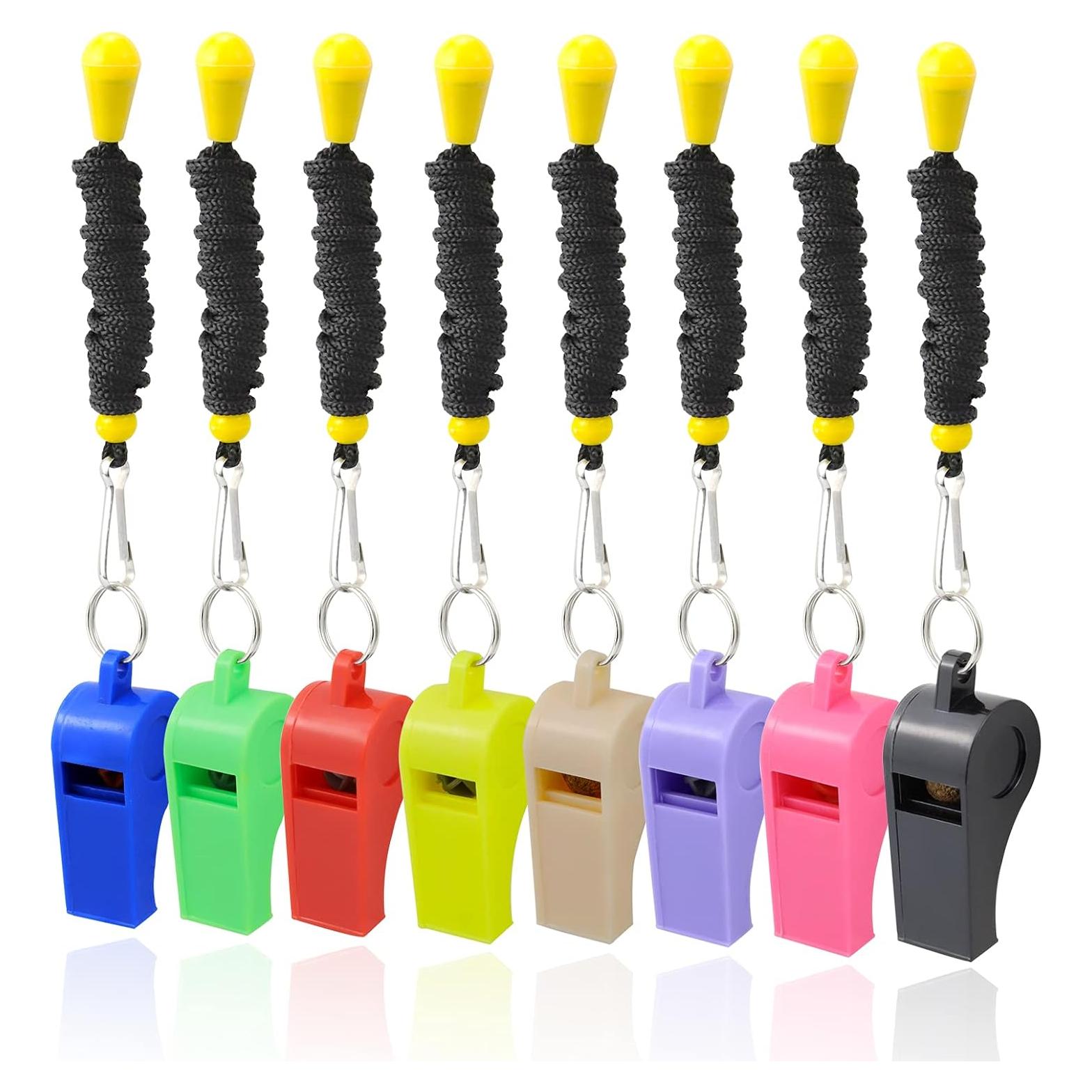 Paquete de 8 Silbatos de Plástico AMBITIONJUMP - Sonido Fuerte