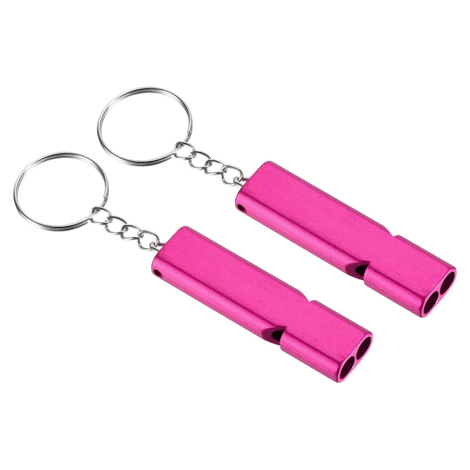 Silbato de Supervivencia PATIKIL Doble Tubo Aluminio Rosa