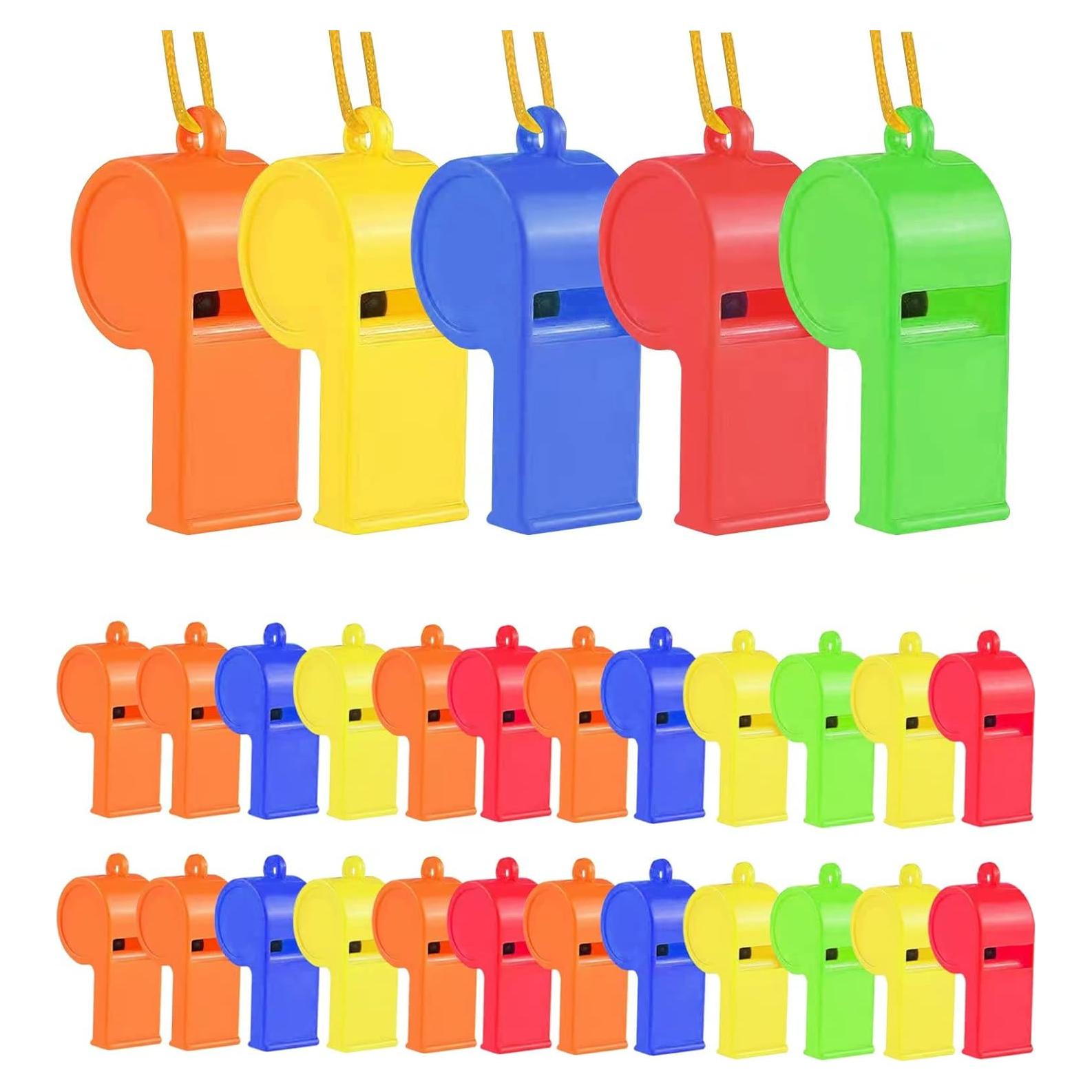 Silbatos de Plástico WSYUB 24Pcs Sonido Fuerte y Claro