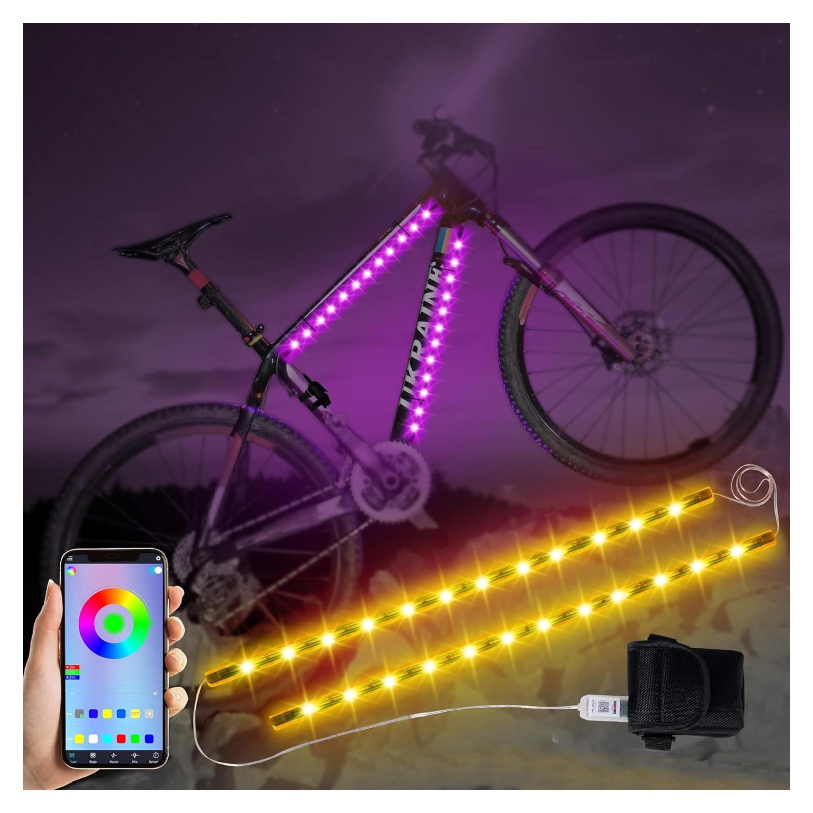 Juego de 2 luces LED RGB Martronic para bicicleta 39.6 cm