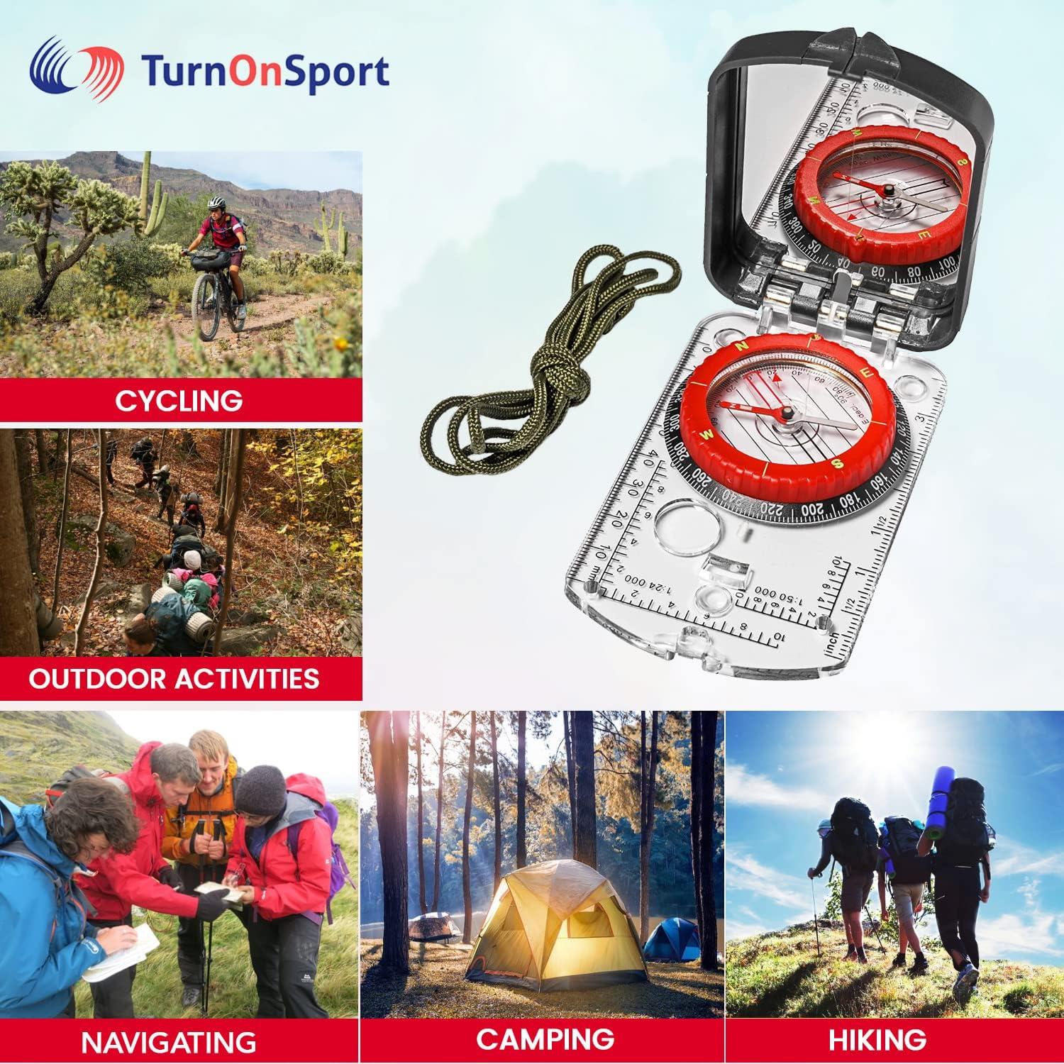 Brújula de Boy Scout TurnOnSport con Espejo Ajustable