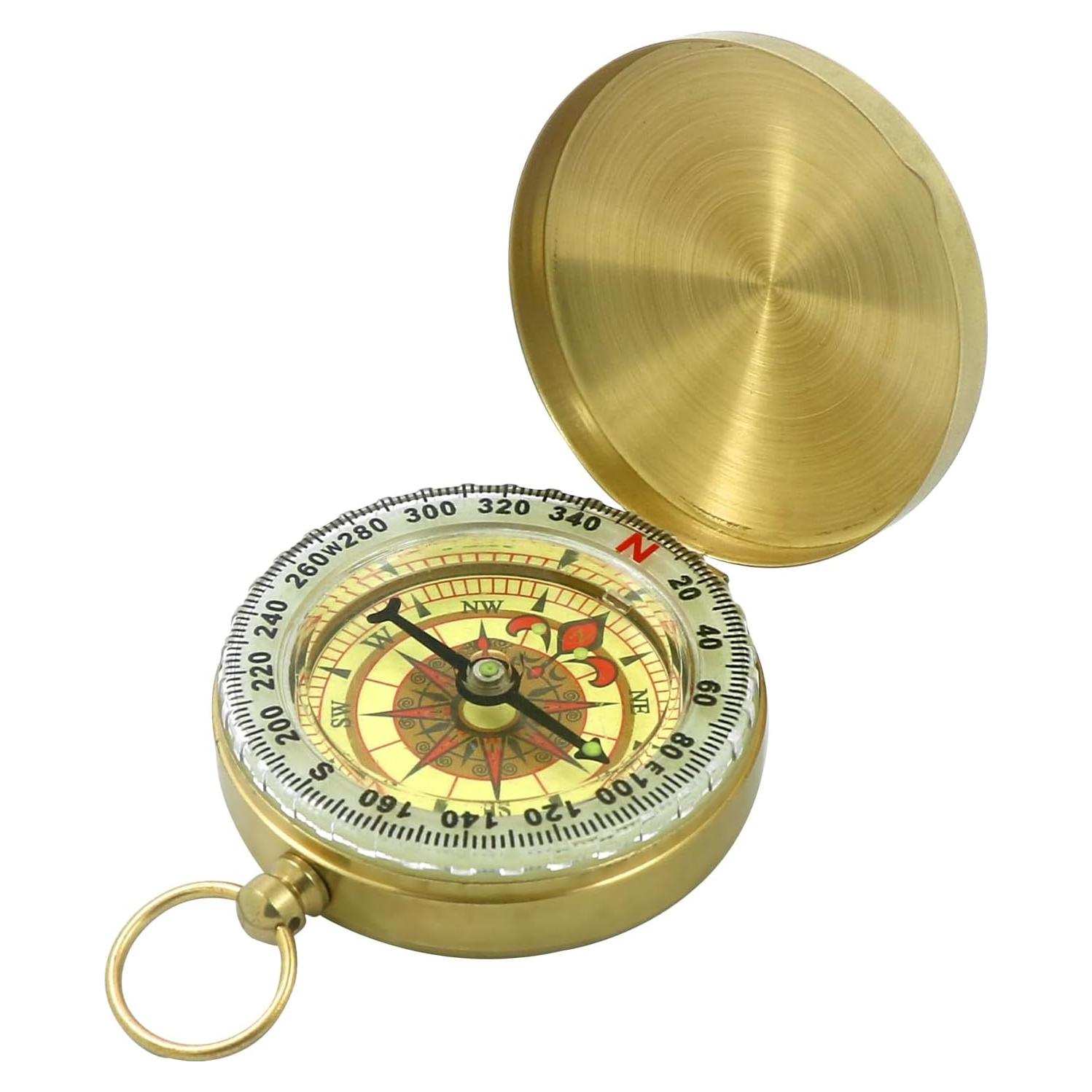 Brújula de Llave Dorada HKSWUTKW de Bronce Impermeable