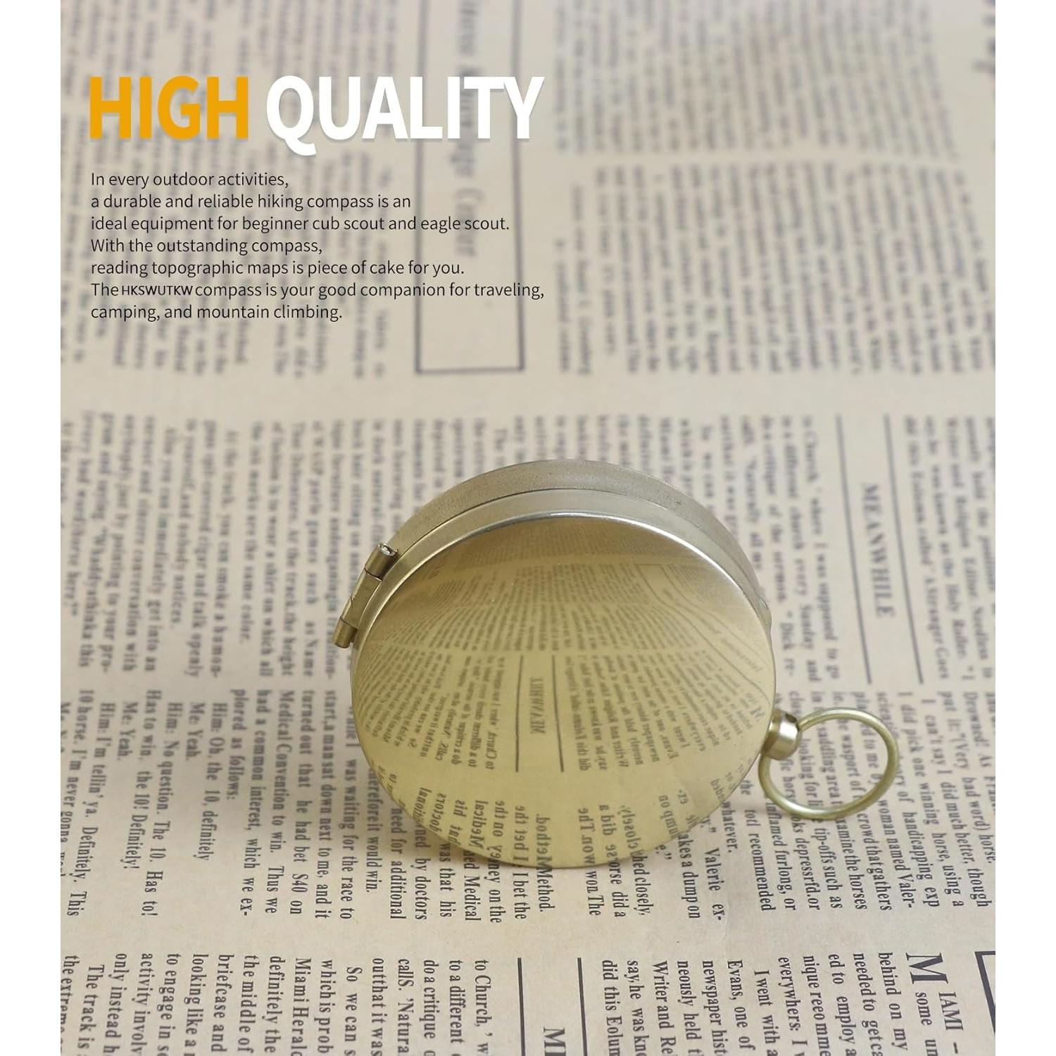 Brújula de Llave Dorada HKSWUTKW de Bronce Impermeable