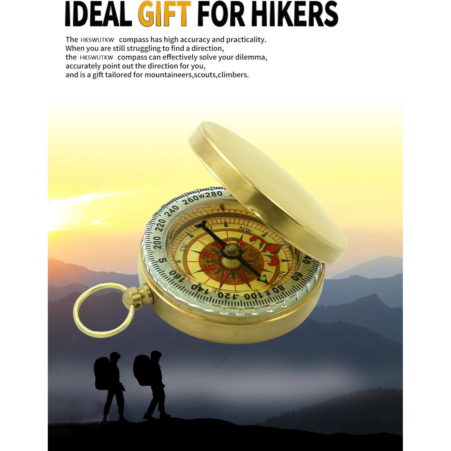 Brújula de Llave Dorada HKSWUTKW de Bronce Impermeable