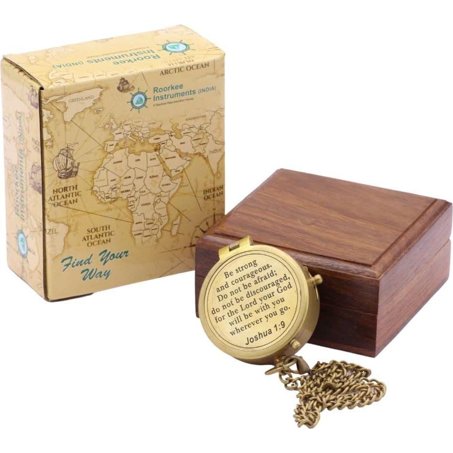 Brújula de Latón Sólido ROORKEE con Grabado Inspirador