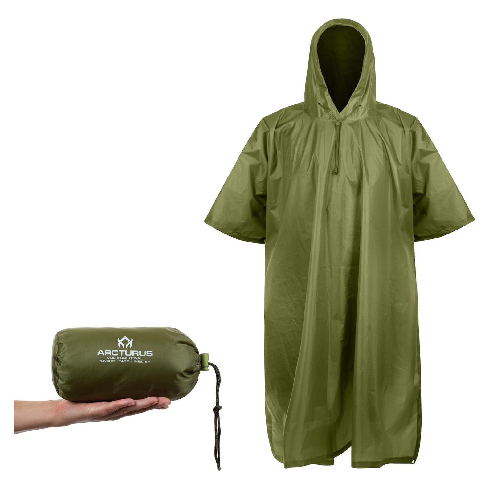 Poncho de Lluvia Arcturus Verde Oliva | Nylon Ripstop Impermeable