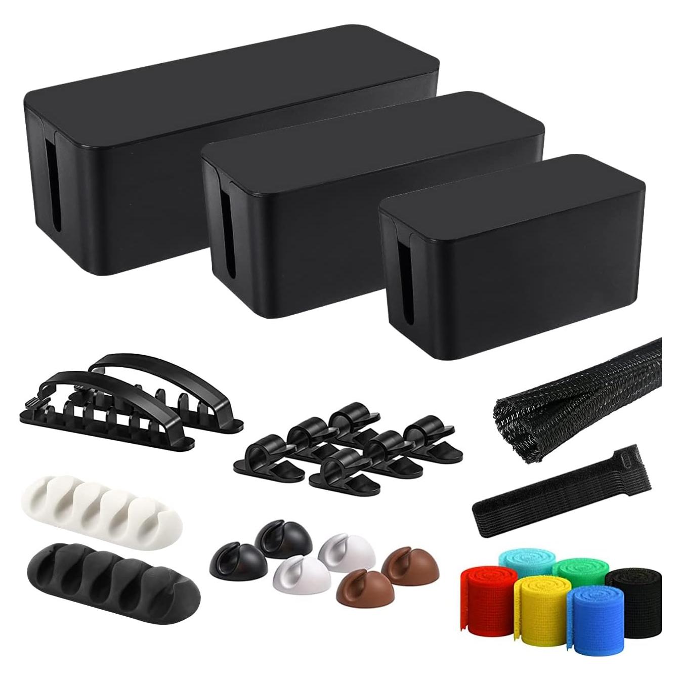 Caja Organizadora de Cables OSPNIEEK 3 Piezas con 33 Accesorios