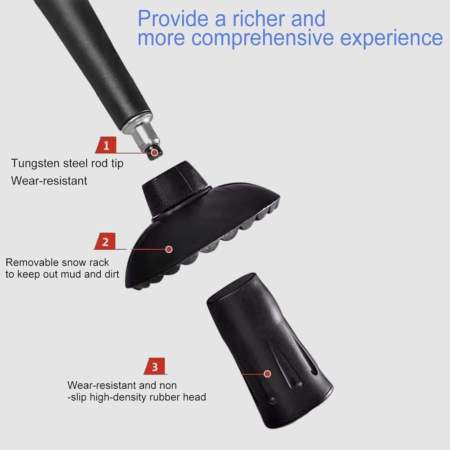 Bastón Plegable Ajustable Genérico para Senderismo Negro