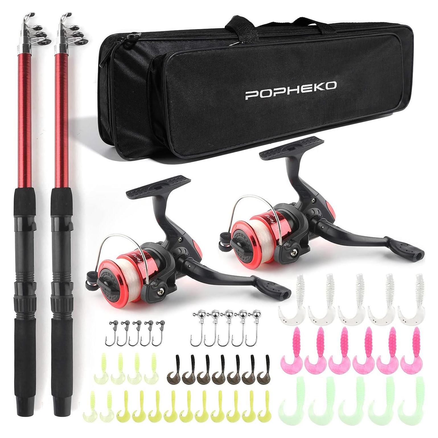 Combo de caña de pescar telescópica Mouhike 1.8m 2pcs con carrete