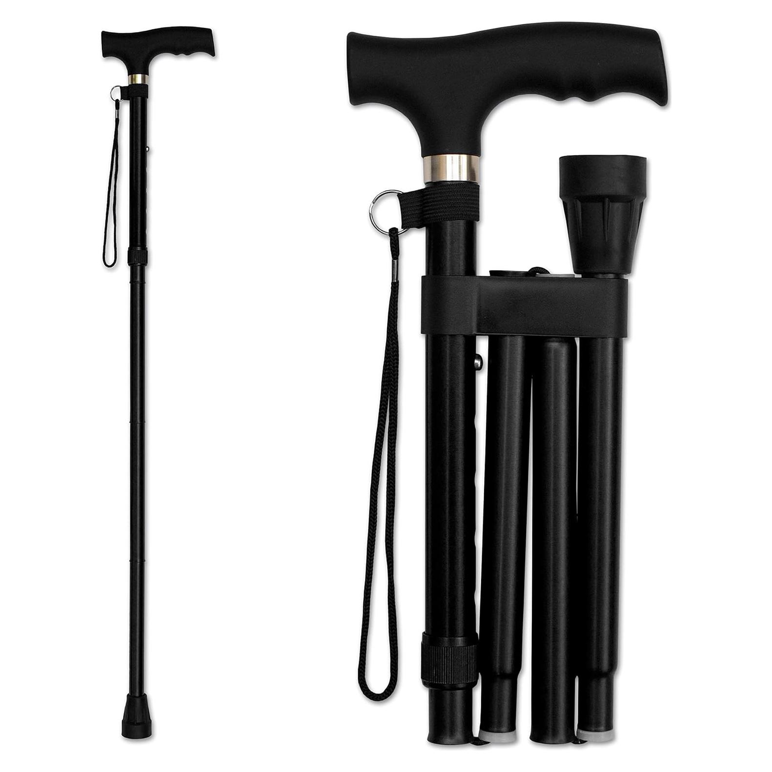 Bastón Plegable RMS Ajustable 86-97 cm Aluminio Negro