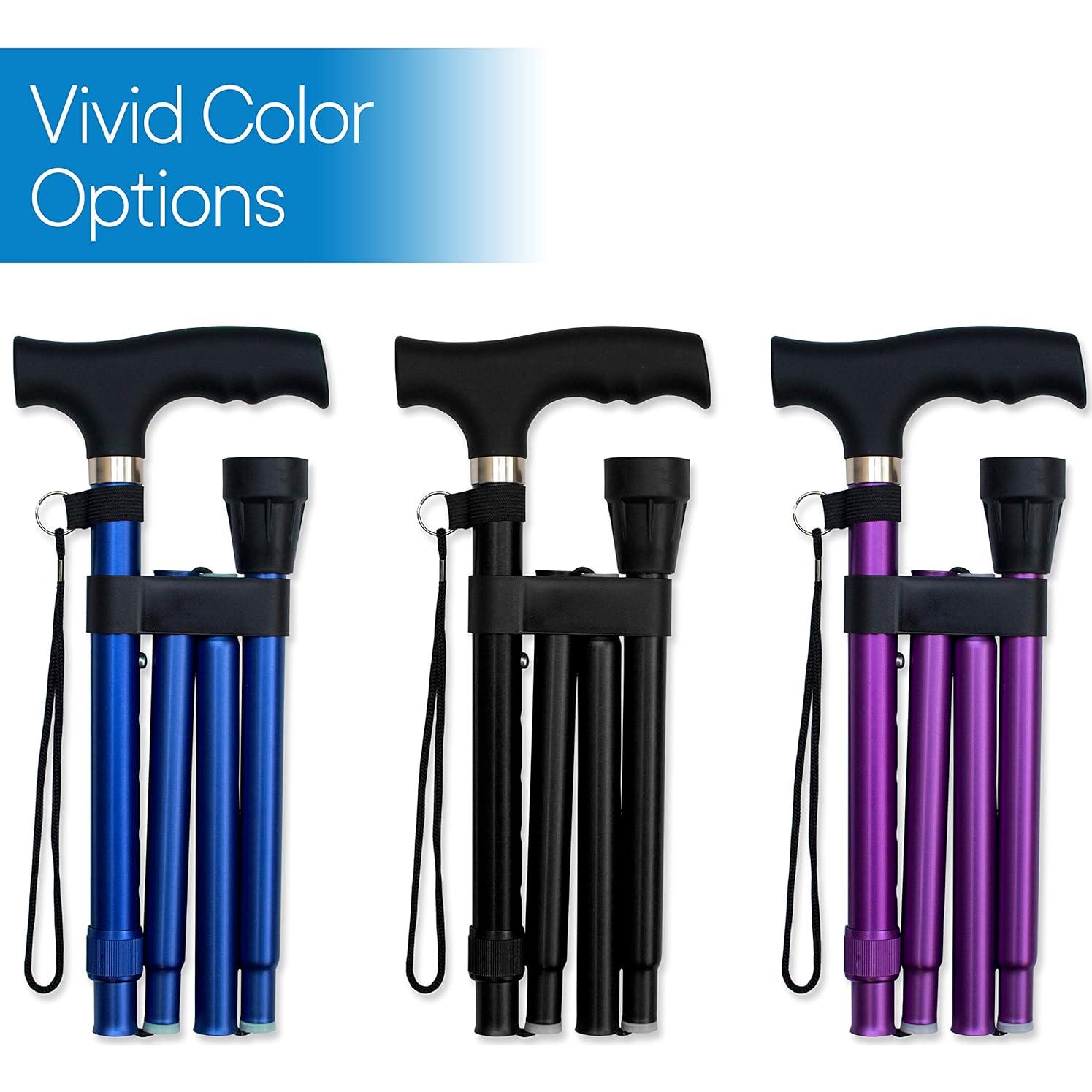 Bastón Plegable RMS Ajustable 86-97 cm Aluminio Negro