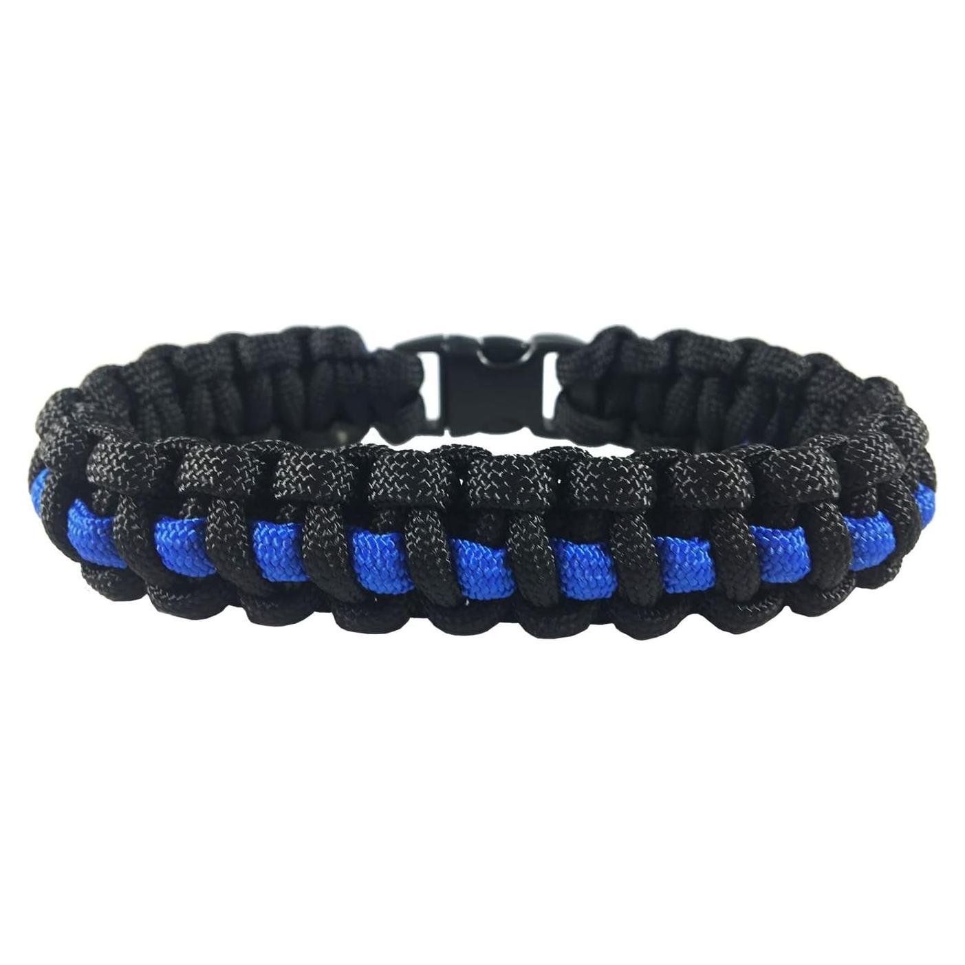 Pulsera de Paracord Thin Blue Line USA Azul 22.9 cm