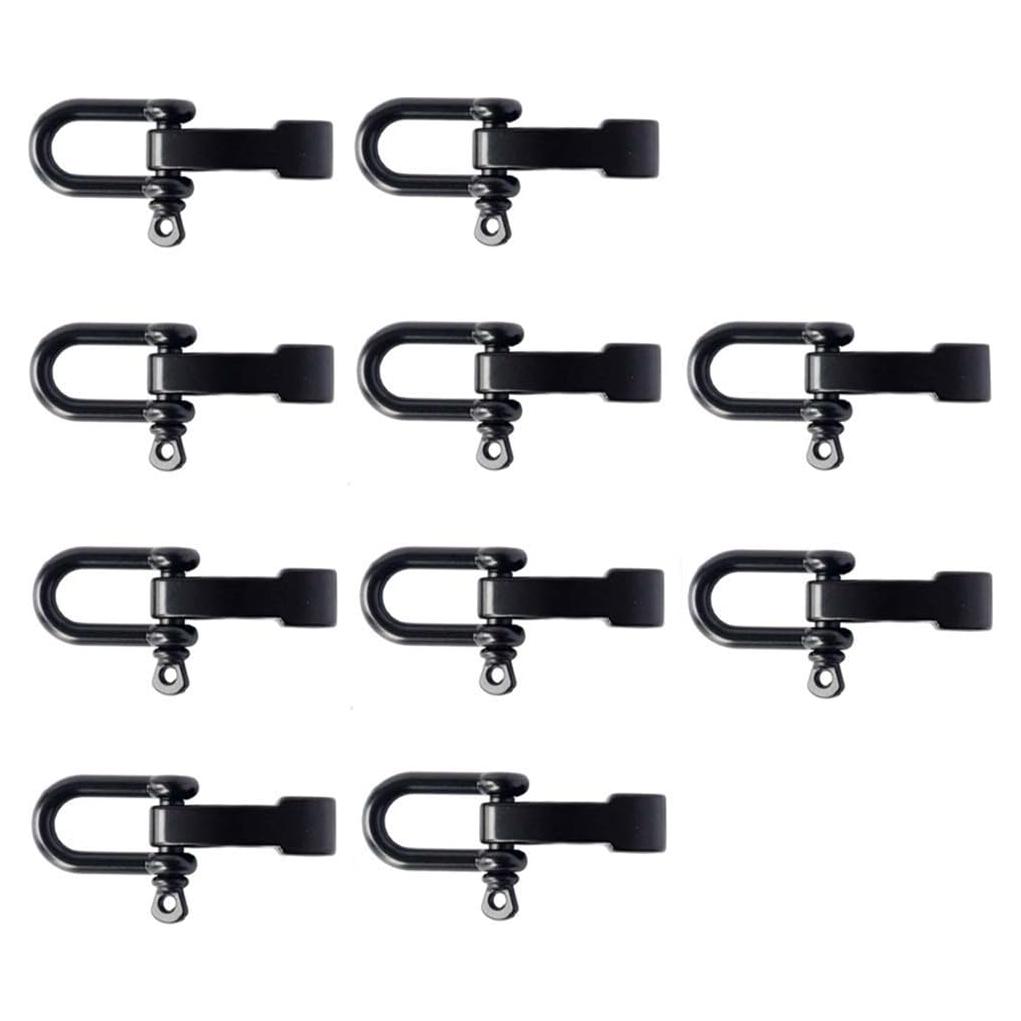 10 Sets Grilletes de Zinc Ajustables para Pulseras de Supervivencia