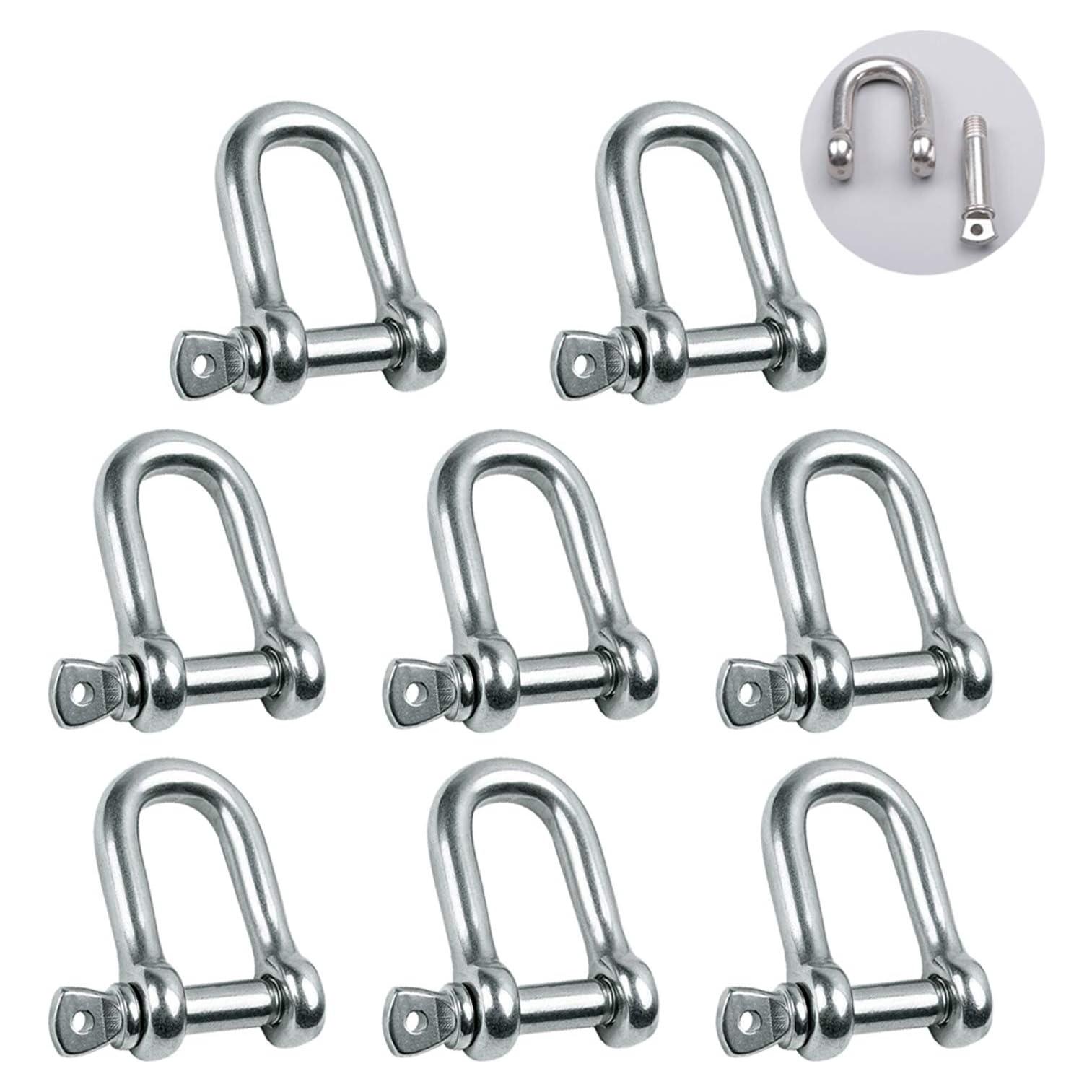 Grillete en D de acero inoxidable 304 4mm 8 piezas alta resistencia