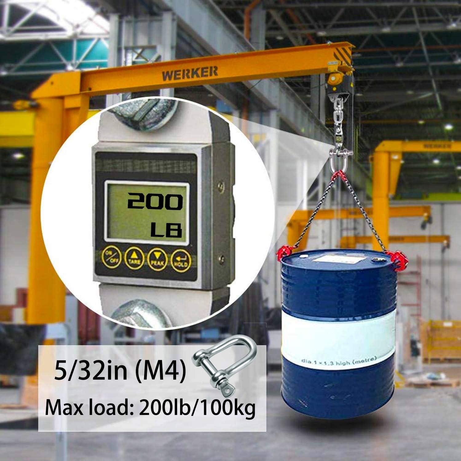 Grillete en D de acero inoxidable 304 4mm 8 piezas alta resistencia